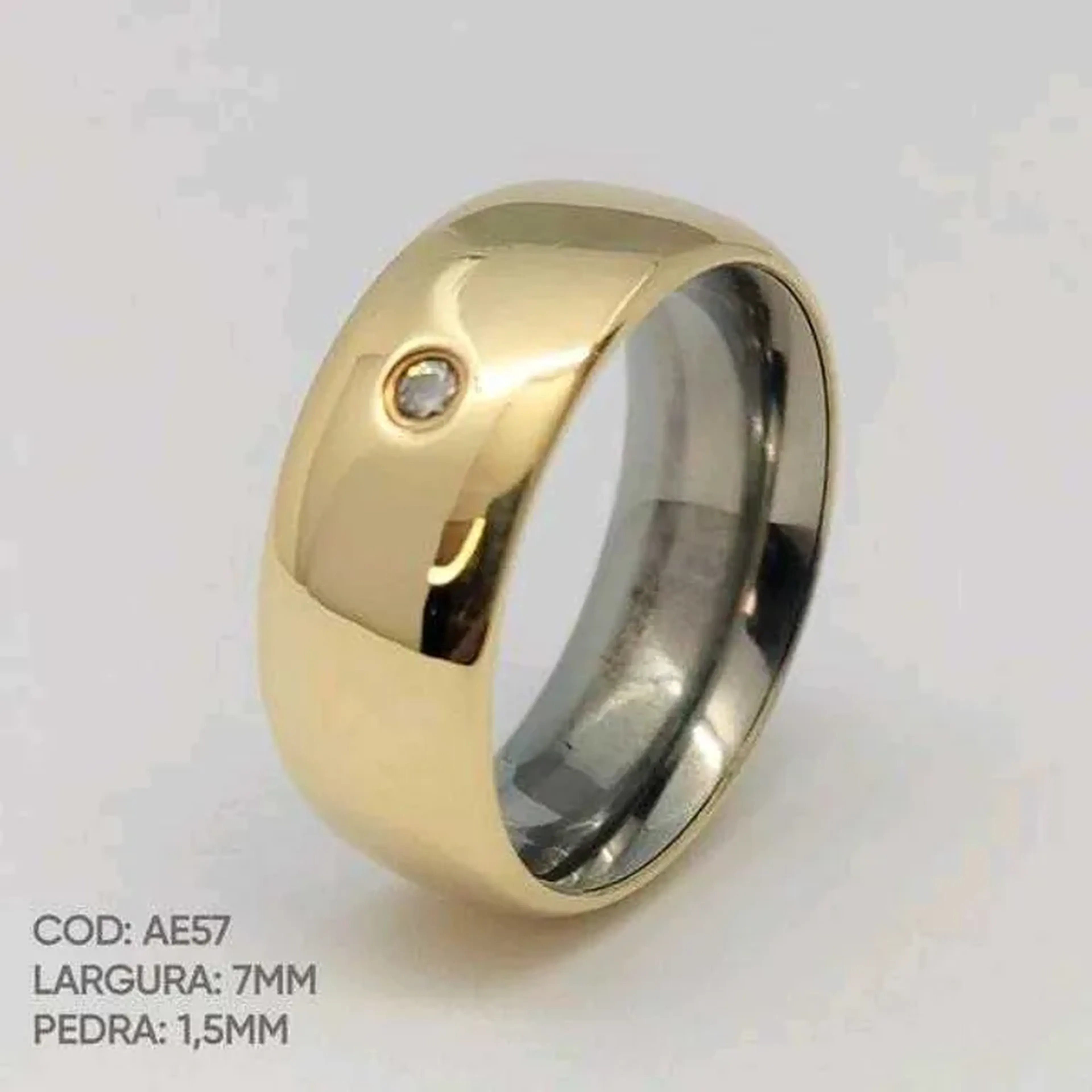 Par de Alianças ENCAPADA ouro 18k 7MM imagem