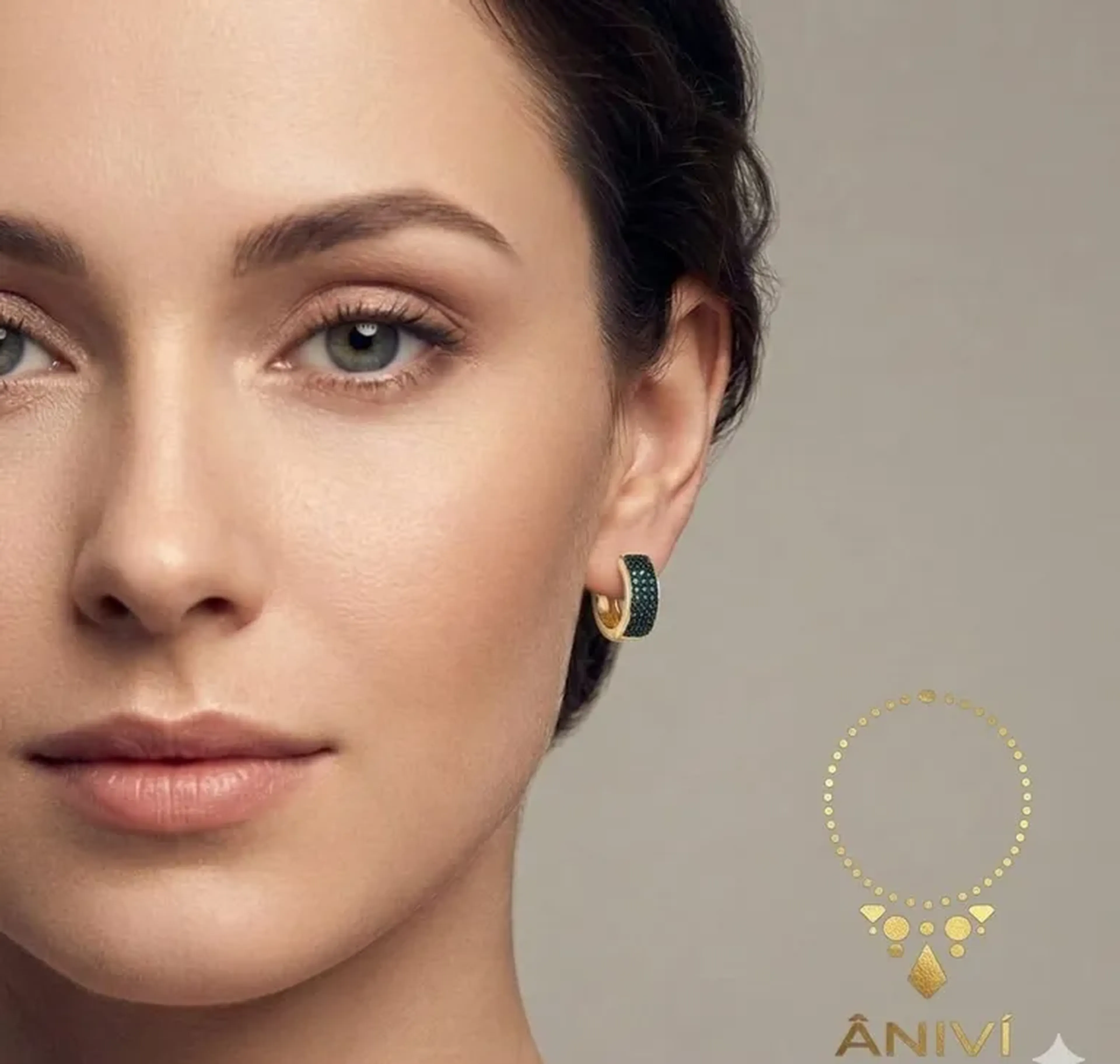 Argola Esmeralda Pavé imagem