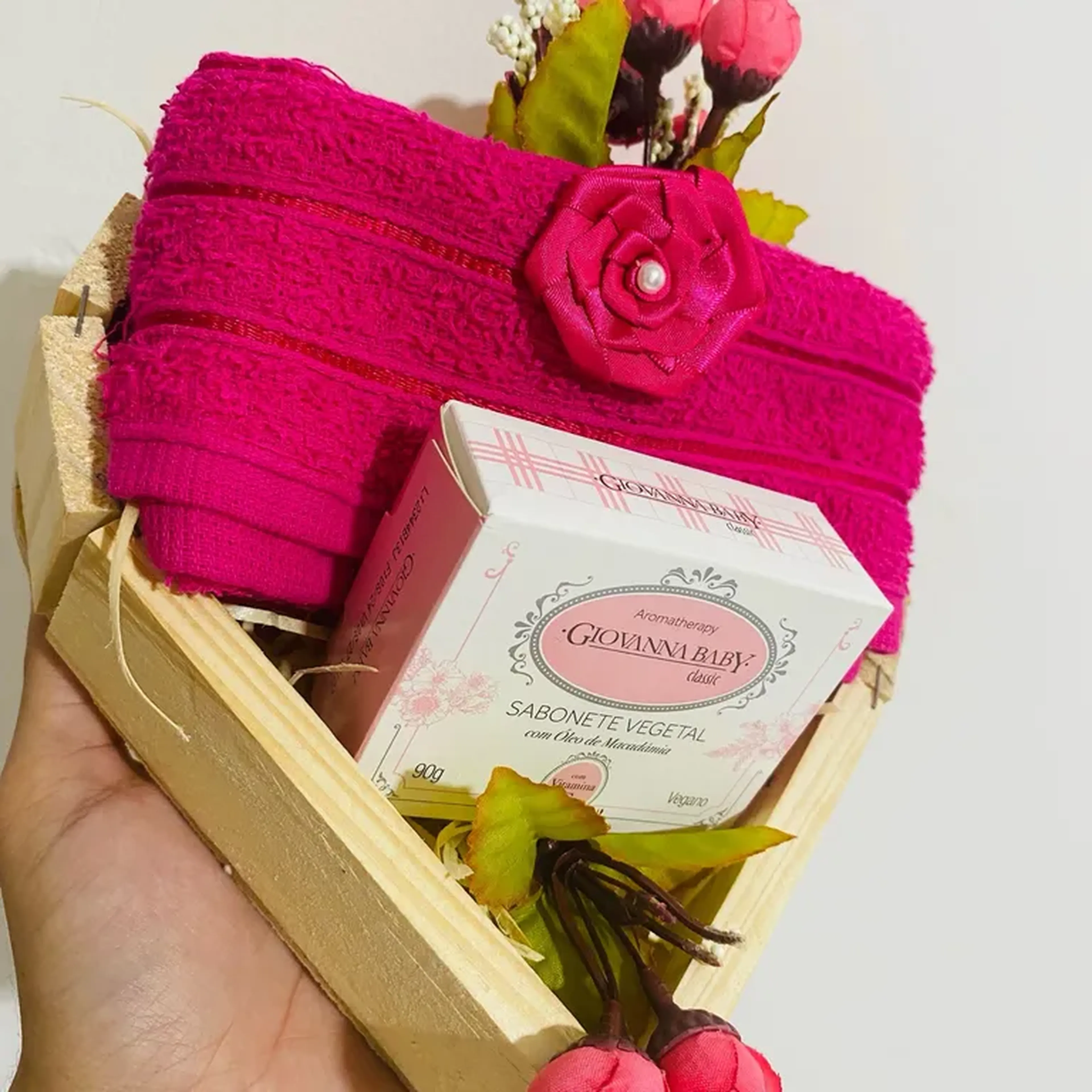 Kit Toalha + Sabonete Giovanna Baby 🩷🧼🌺 imagem