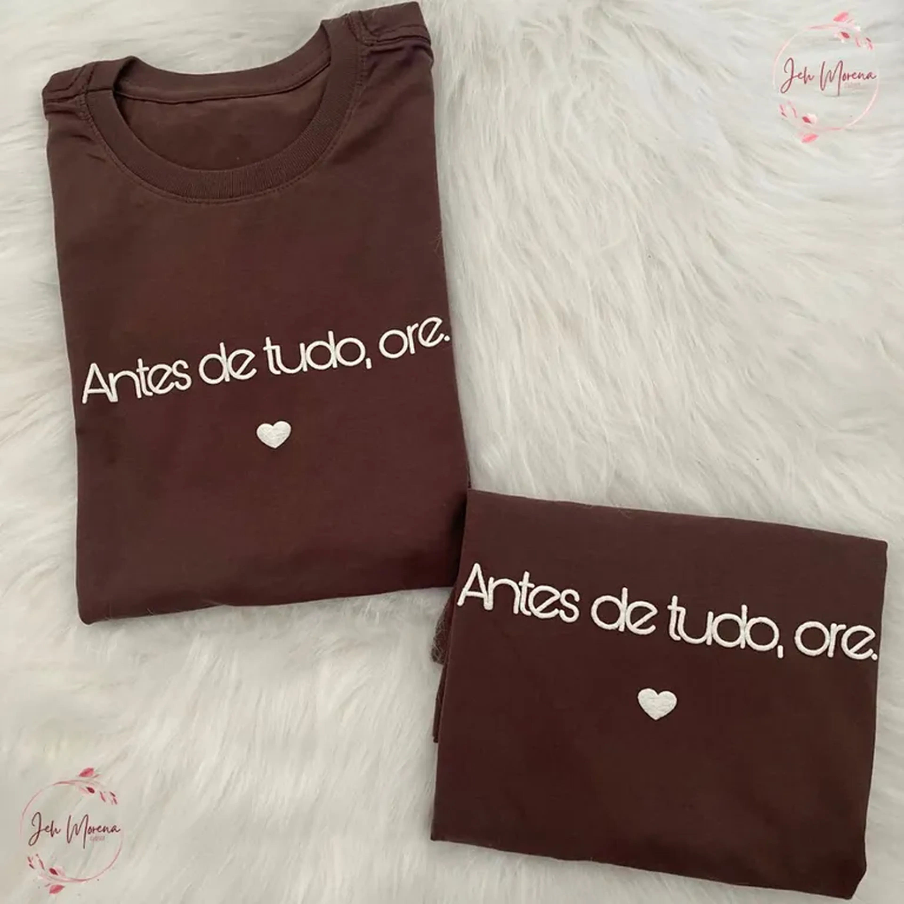 T-shirt Marrom café Antes de tudo Ore M ou GG imagem