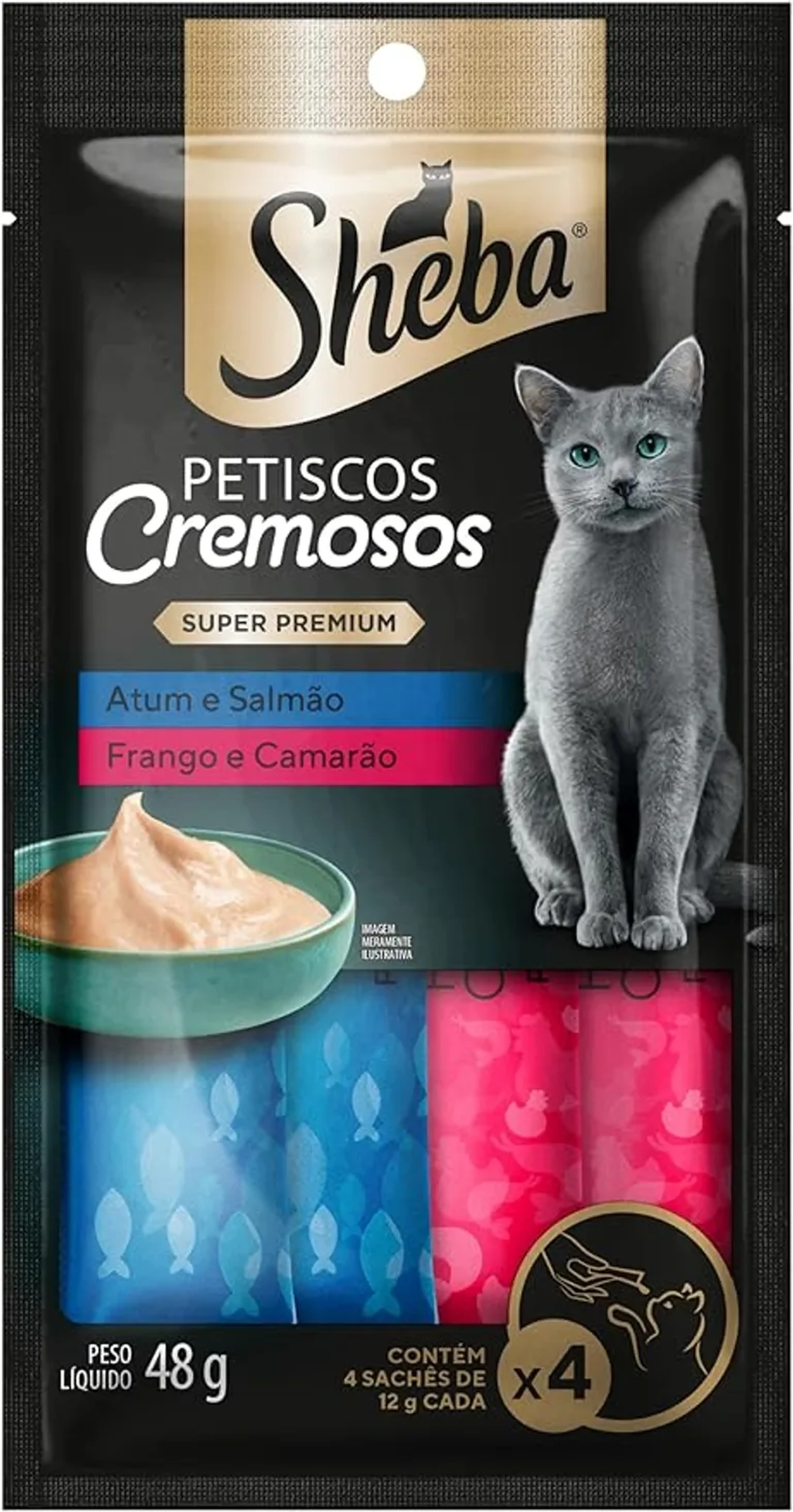 Sheba Petisco Cremoso 48 gr pacote com 4 unidades imagem