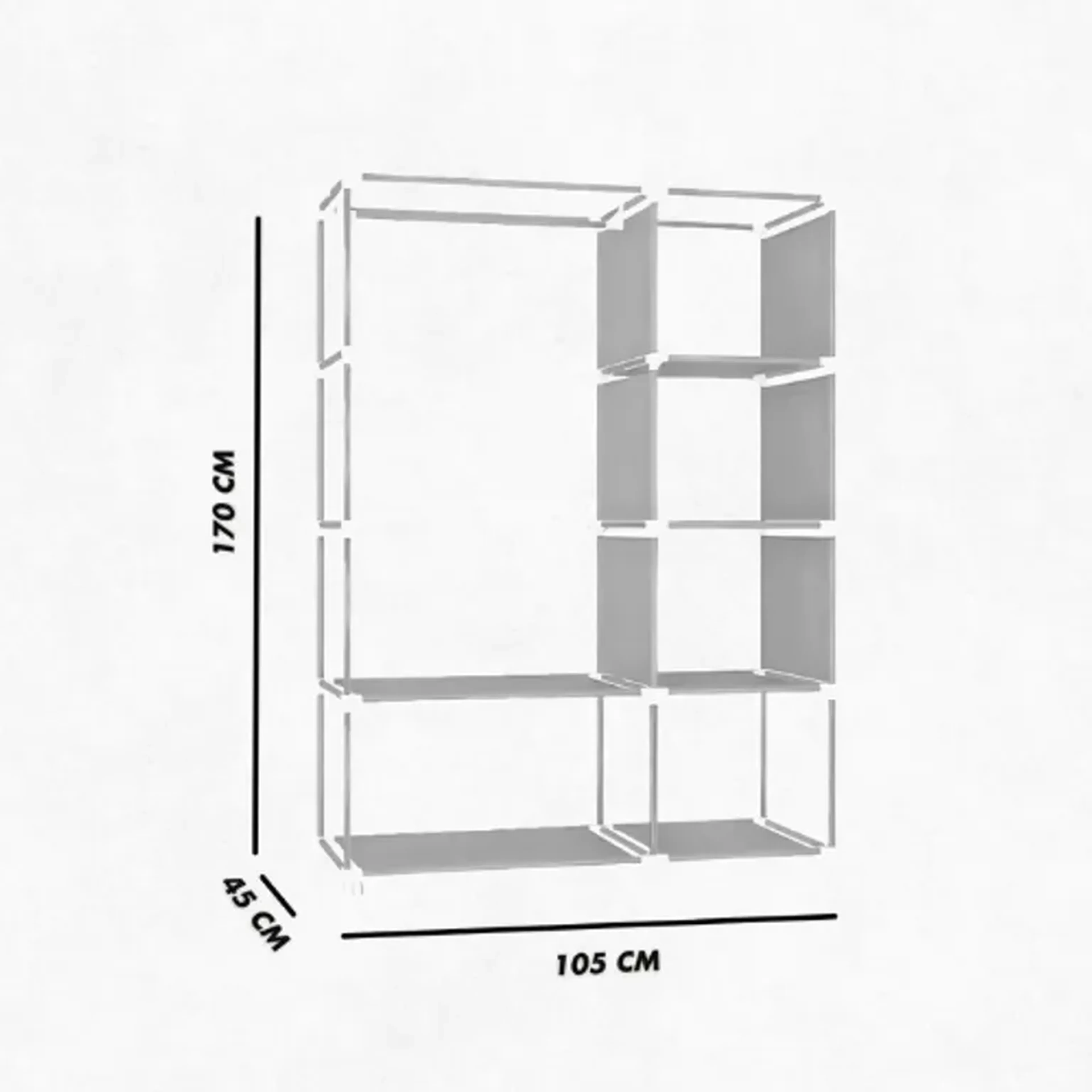 Guarda Roupa Closet Dobrável Organizador com Capa de Tecido 2 Po imagem