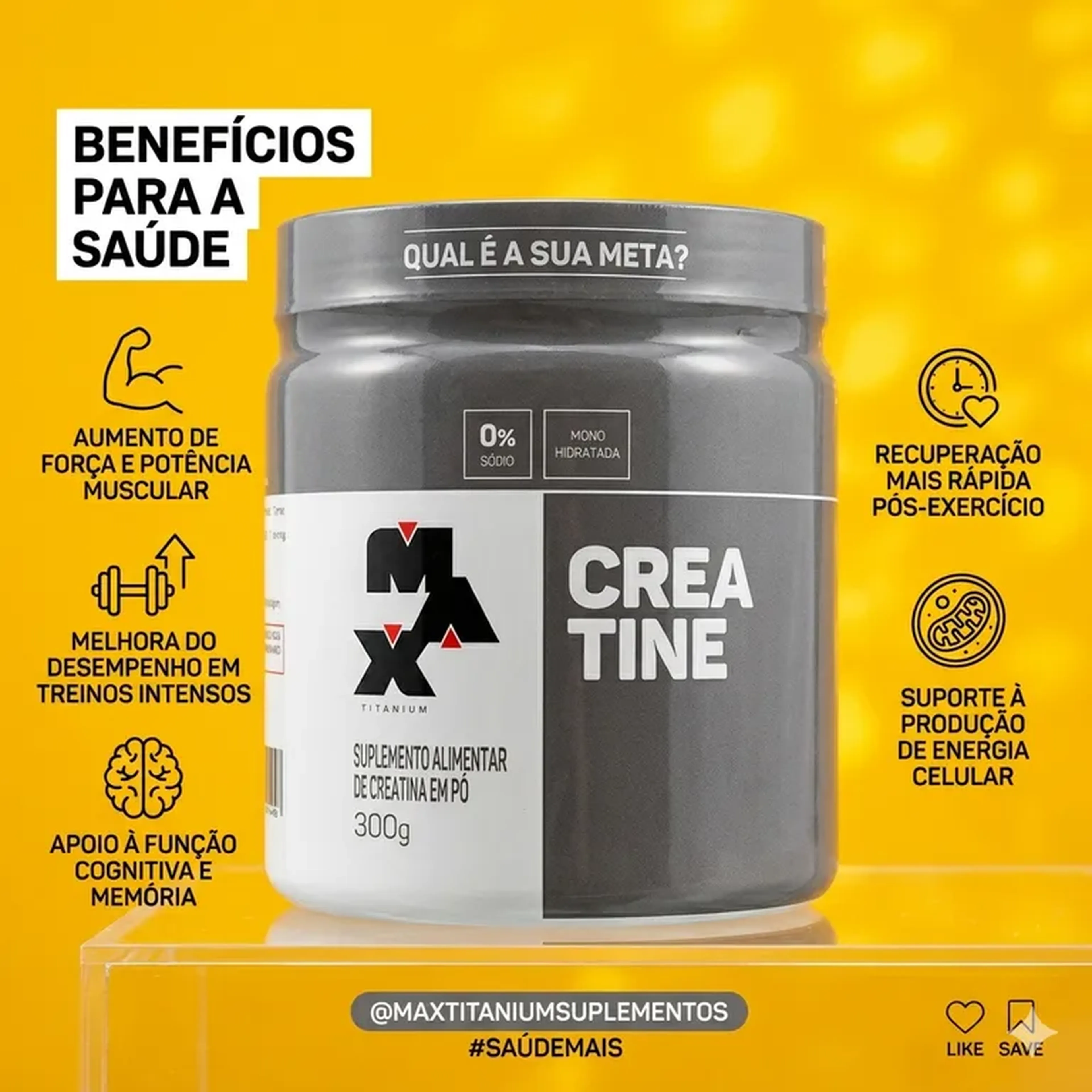 CREATINA 300g MAX TITANIUM imagem