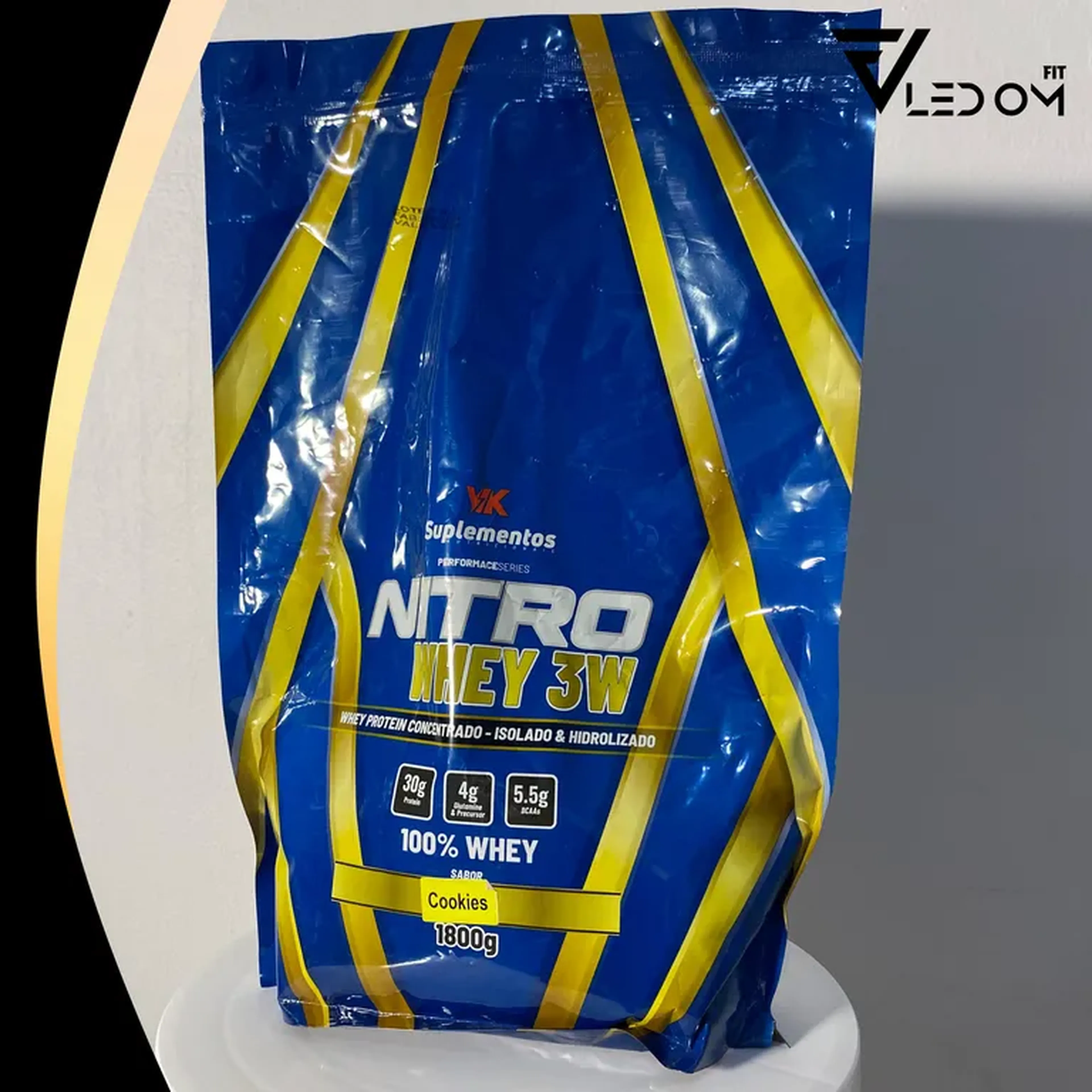 Whey 100% Nitro 3W - 1,8Kg - Cookies and Cream imagem