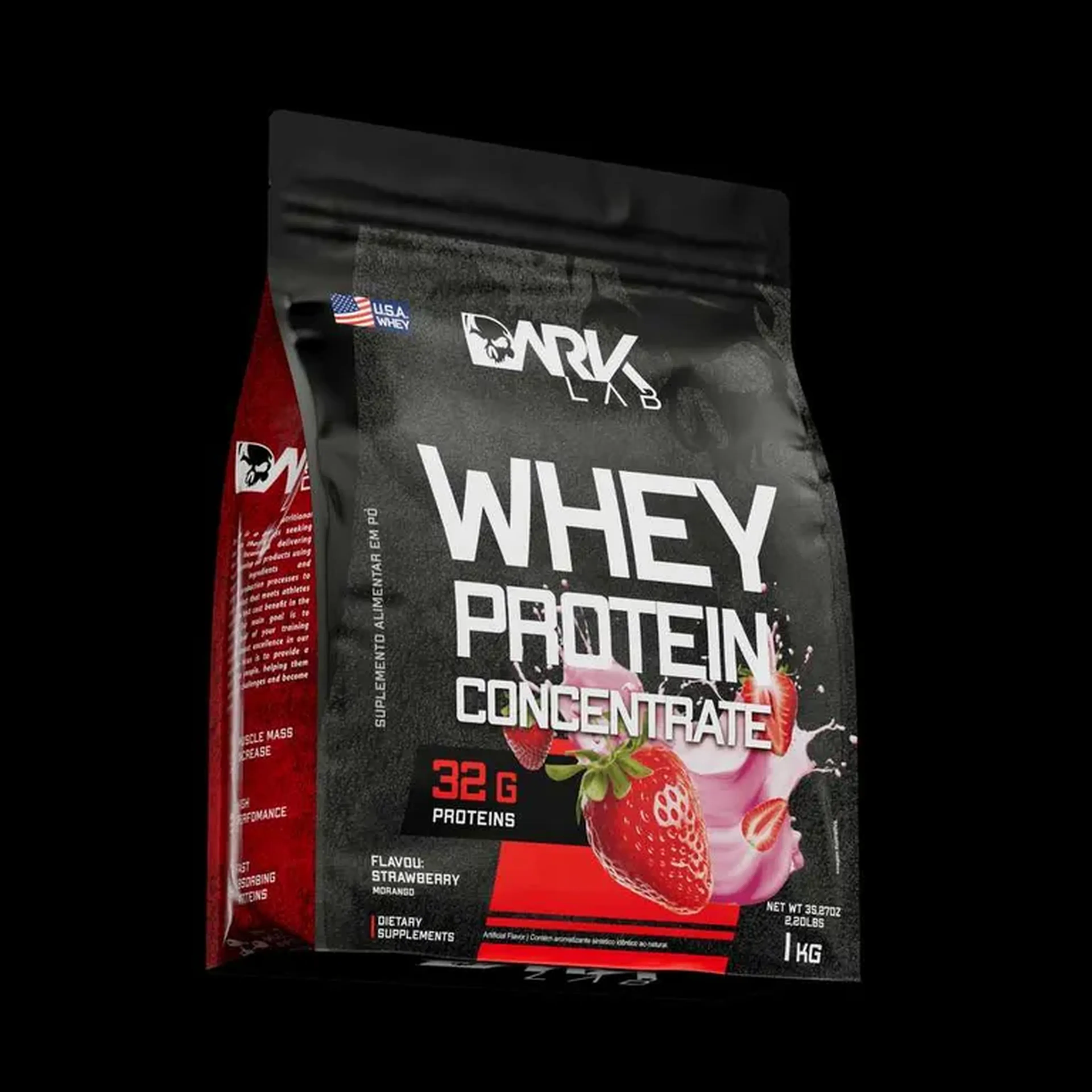 WHEY PROTEIN CONCENTRADO 1KG DARK LAB (MORANGO) imagem