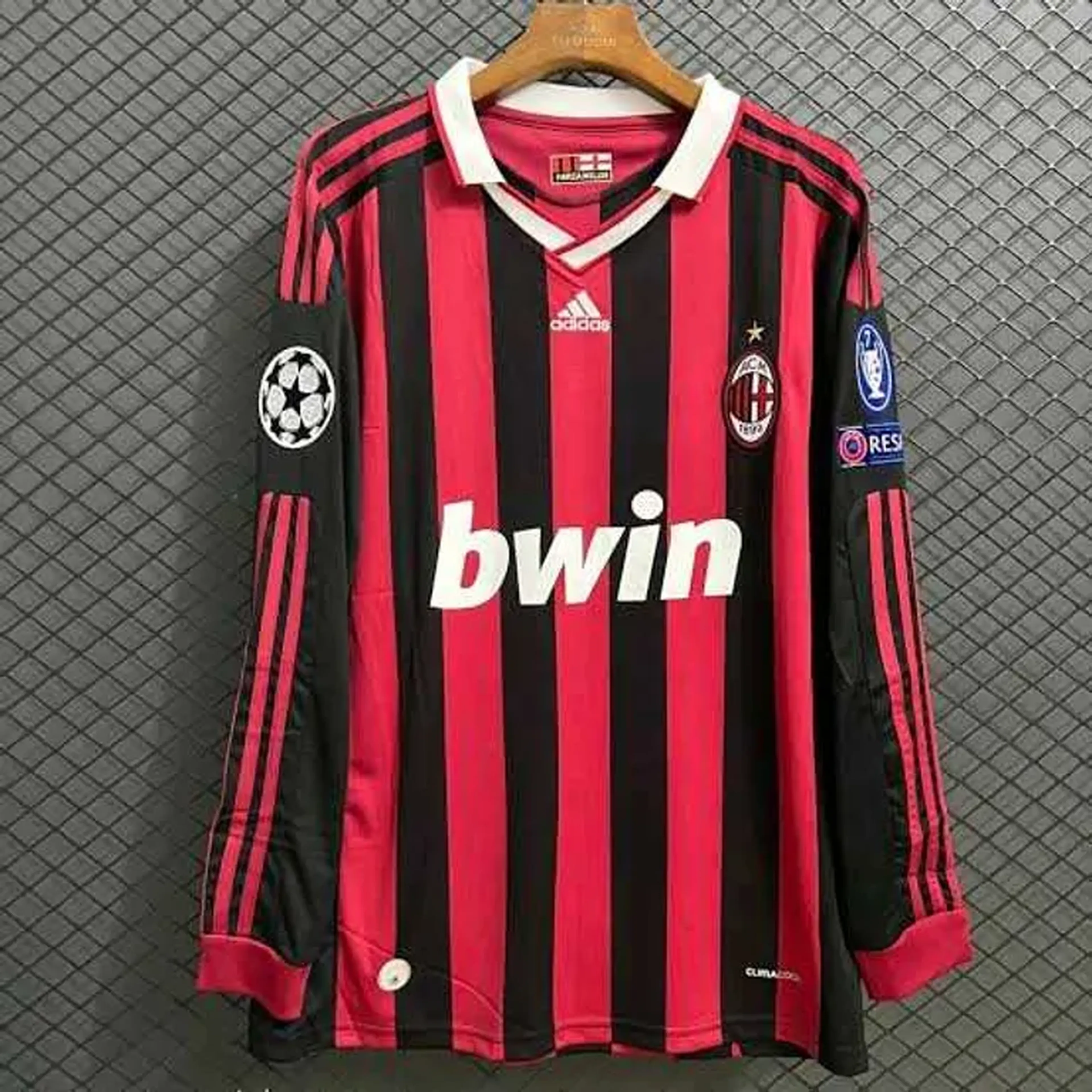Camisa AC Milan 09-10 - Manga Longa com Personalização + Patch imagem