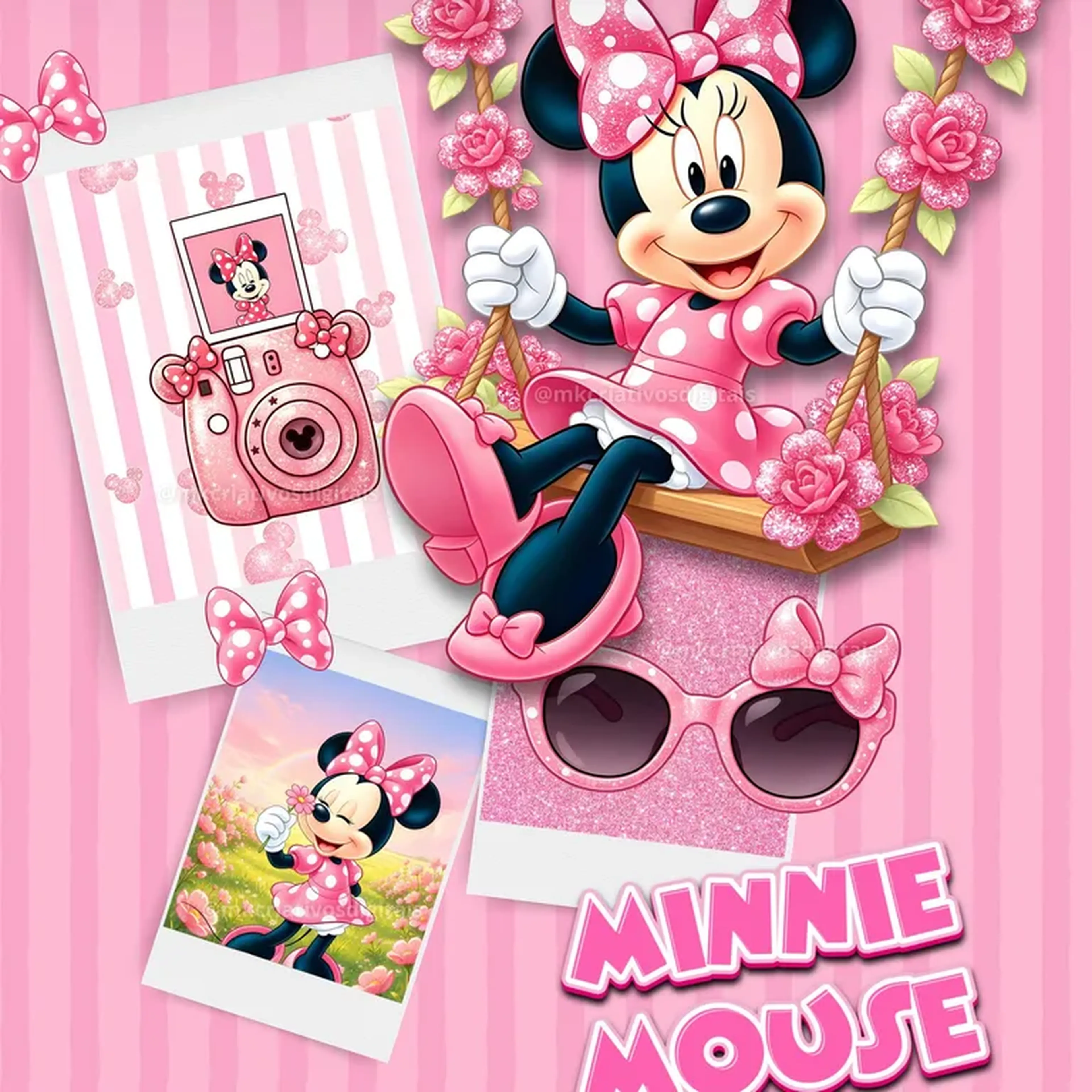 Minnie Mouse Rosa - Kit digital IA PNG imagem