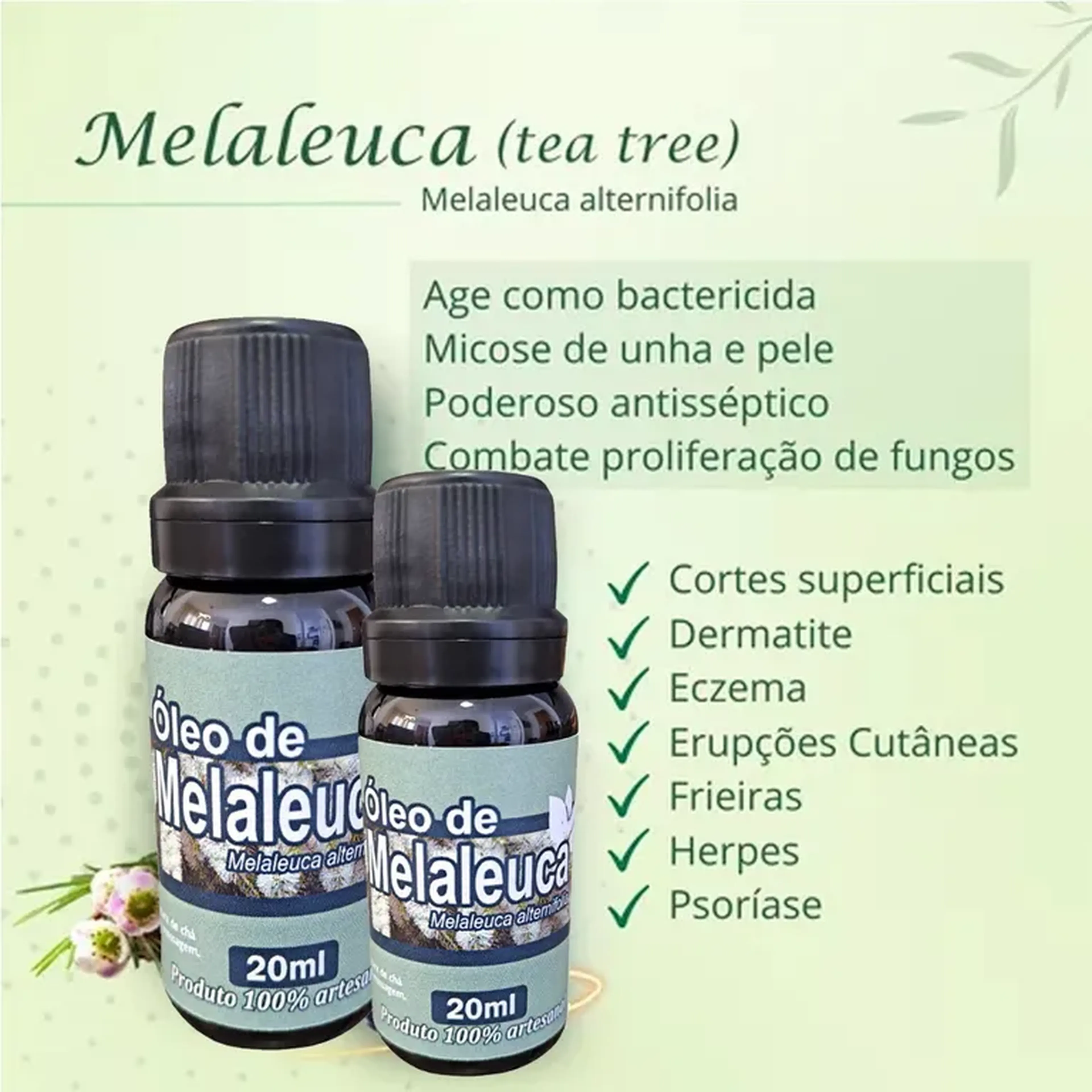 Óleo de Melaleuca 20ml 100% Natural imagem