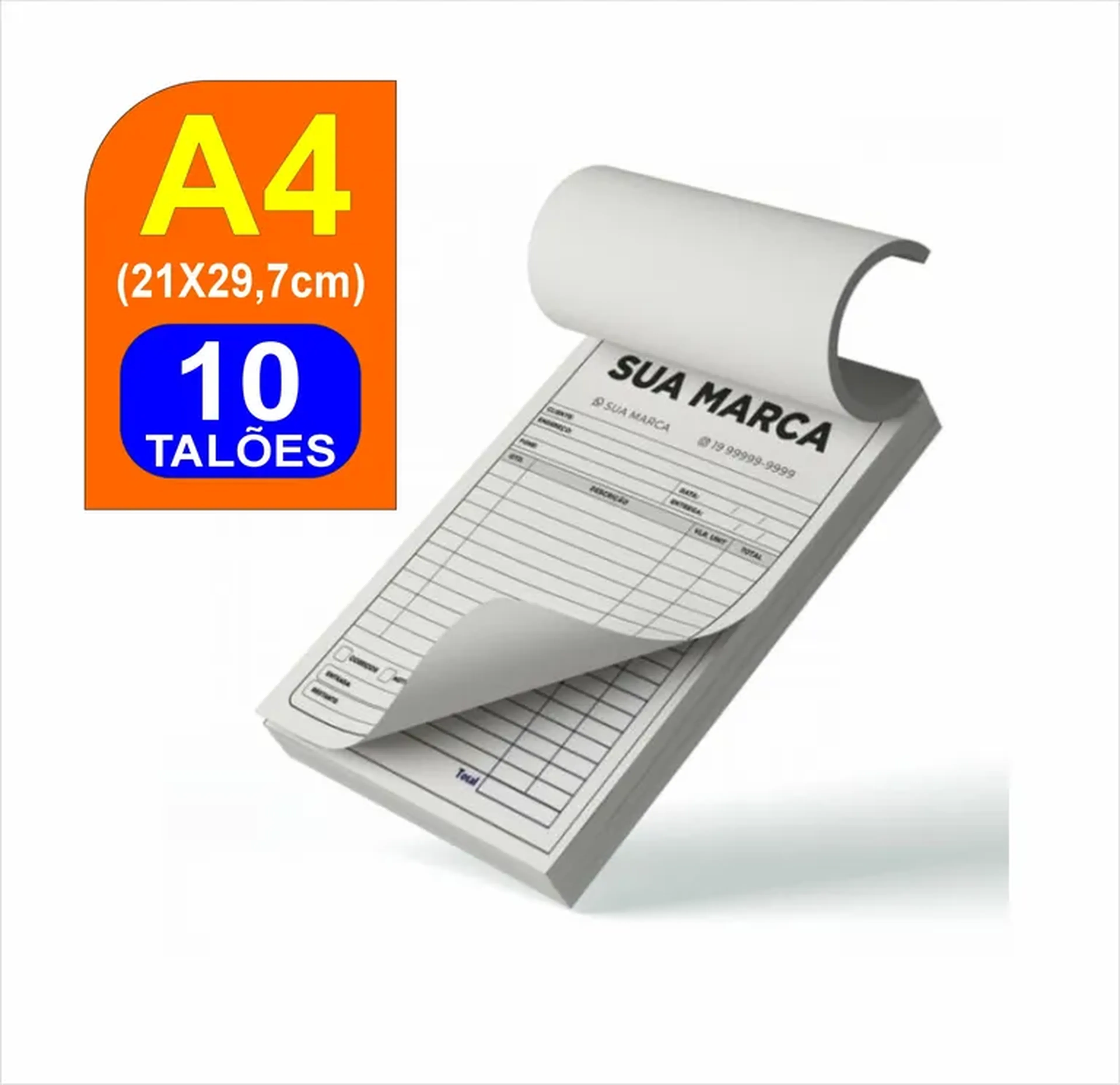 10 TALÕES A4 (recibo, nota, orçamento e etc) imagem