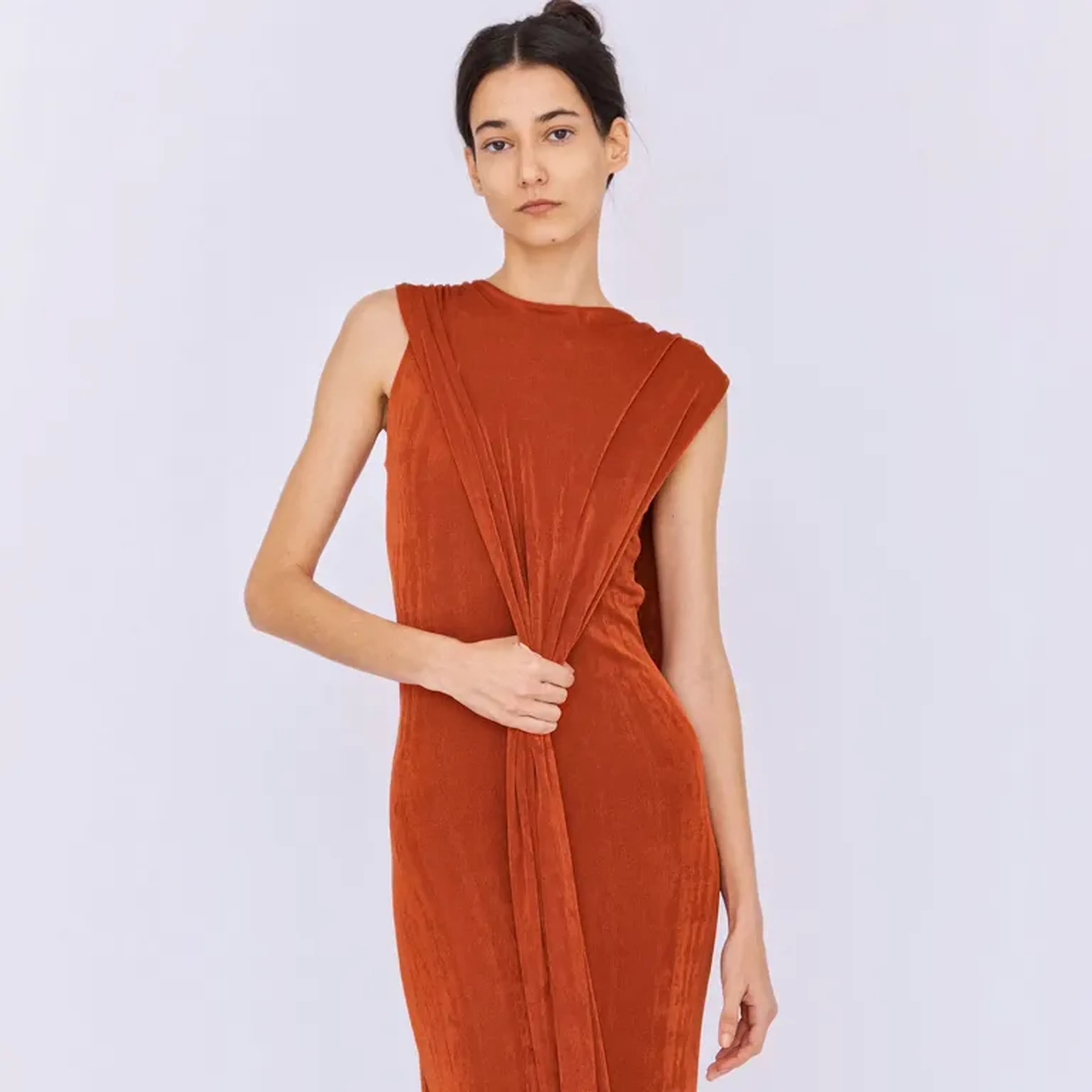 Vestido Double Cape Terracota (SALE) imagem