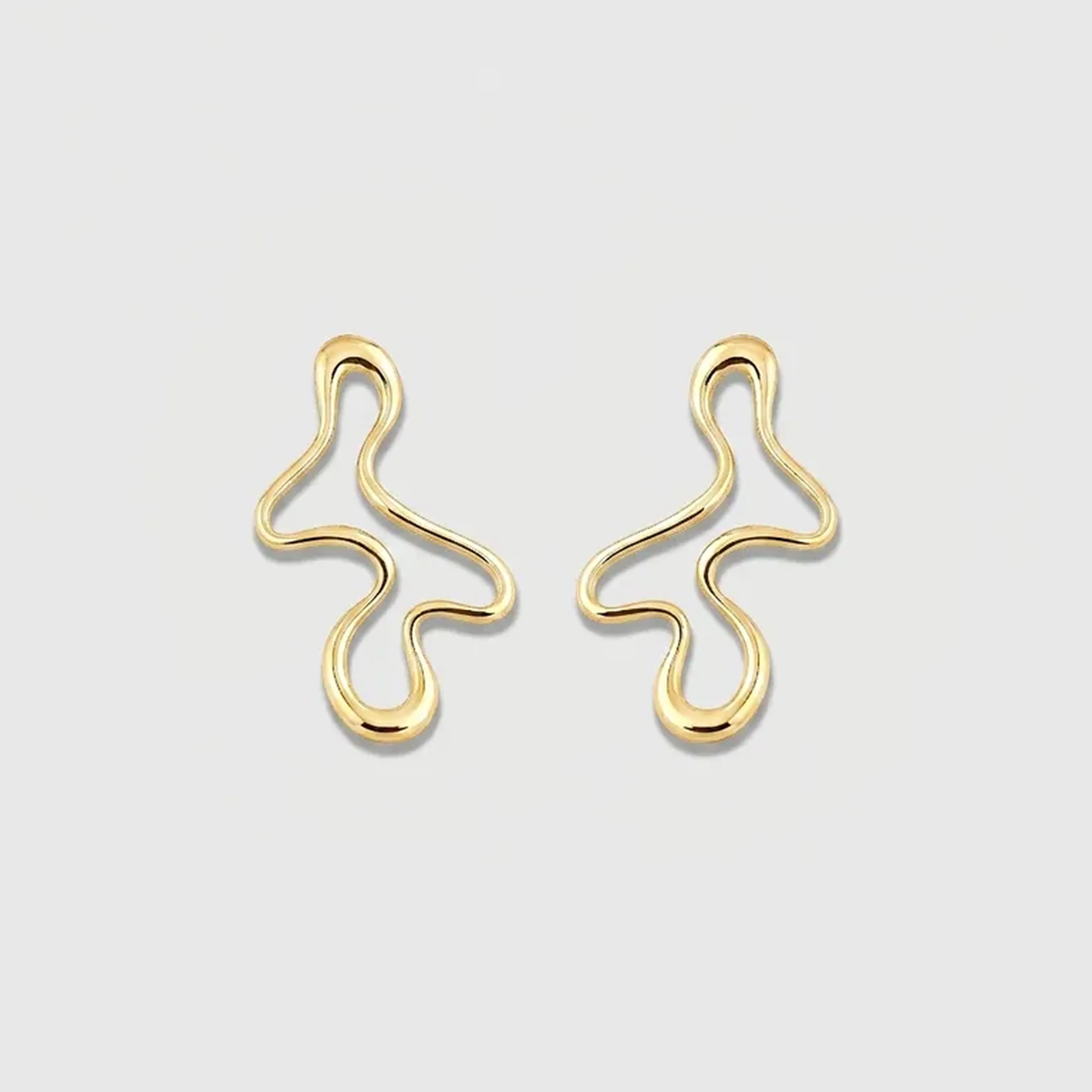 BRINCO DESIGN ORGÂNICO FINO DOURADO AÇO 316L imagem