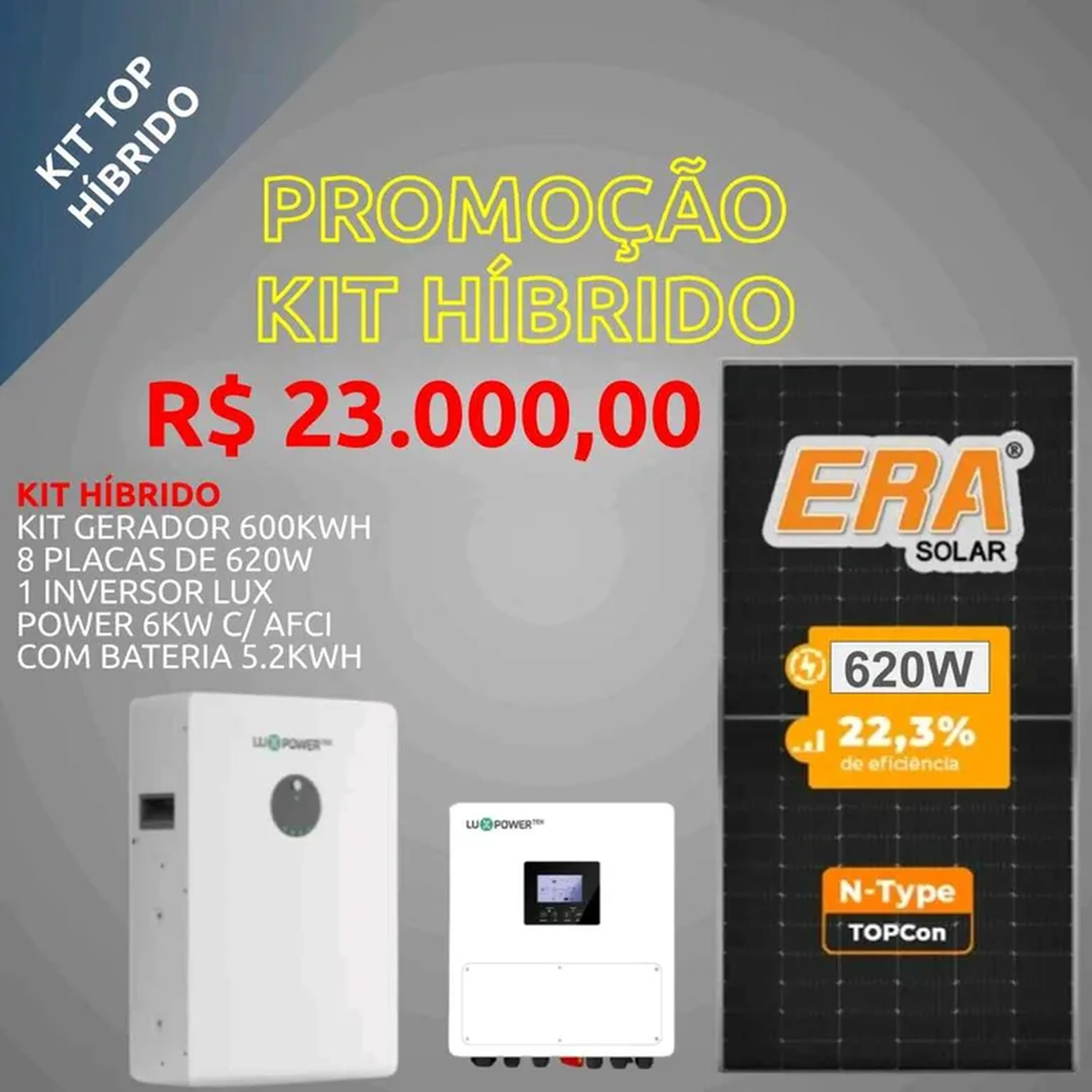 Kit híbrido Premium 6k c Bateria 5k imagem