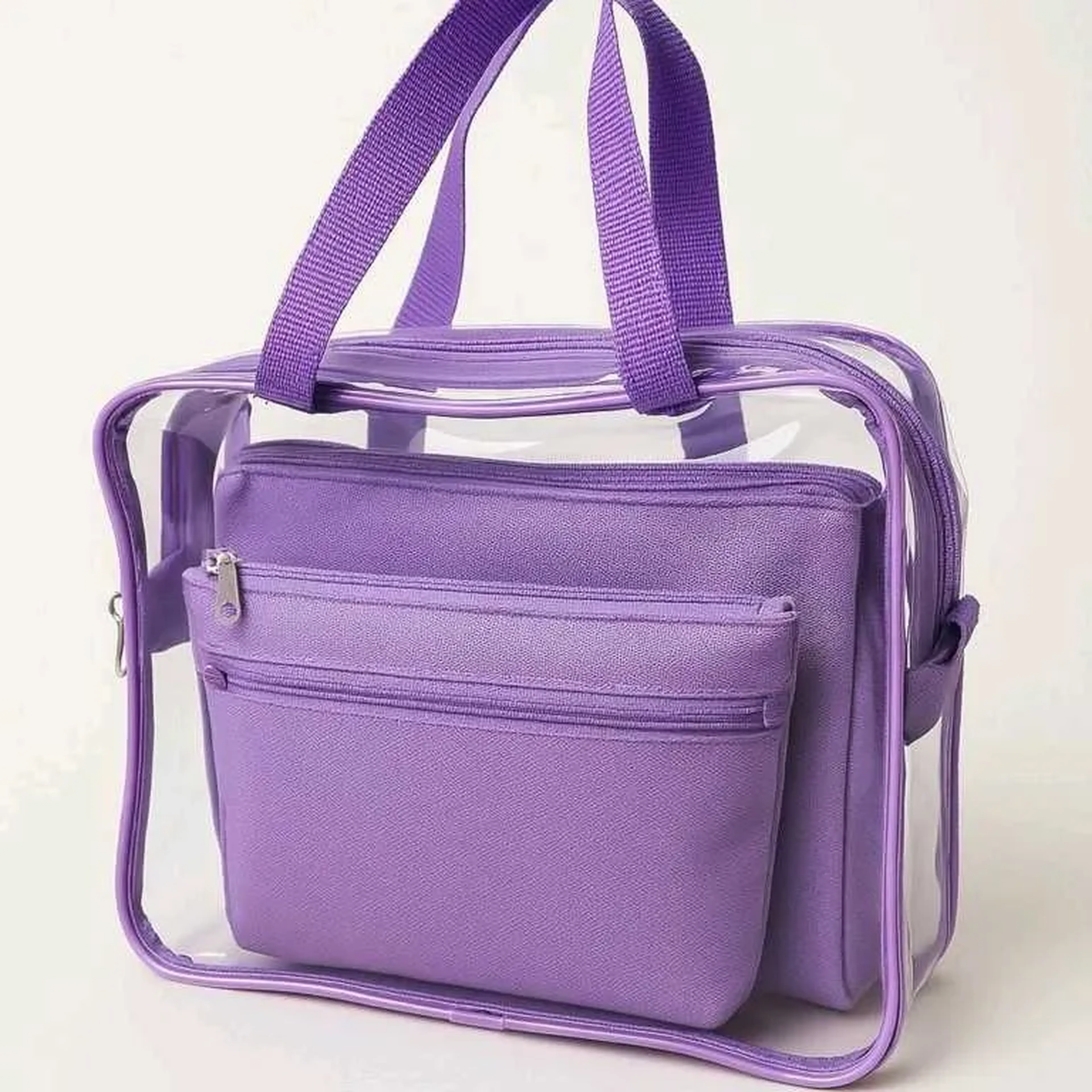 BOLSA TRANSPARENTE IMPERMEÁVEL COM 2 NÉCESSAIRES PRAIA ACADEMIA imagem