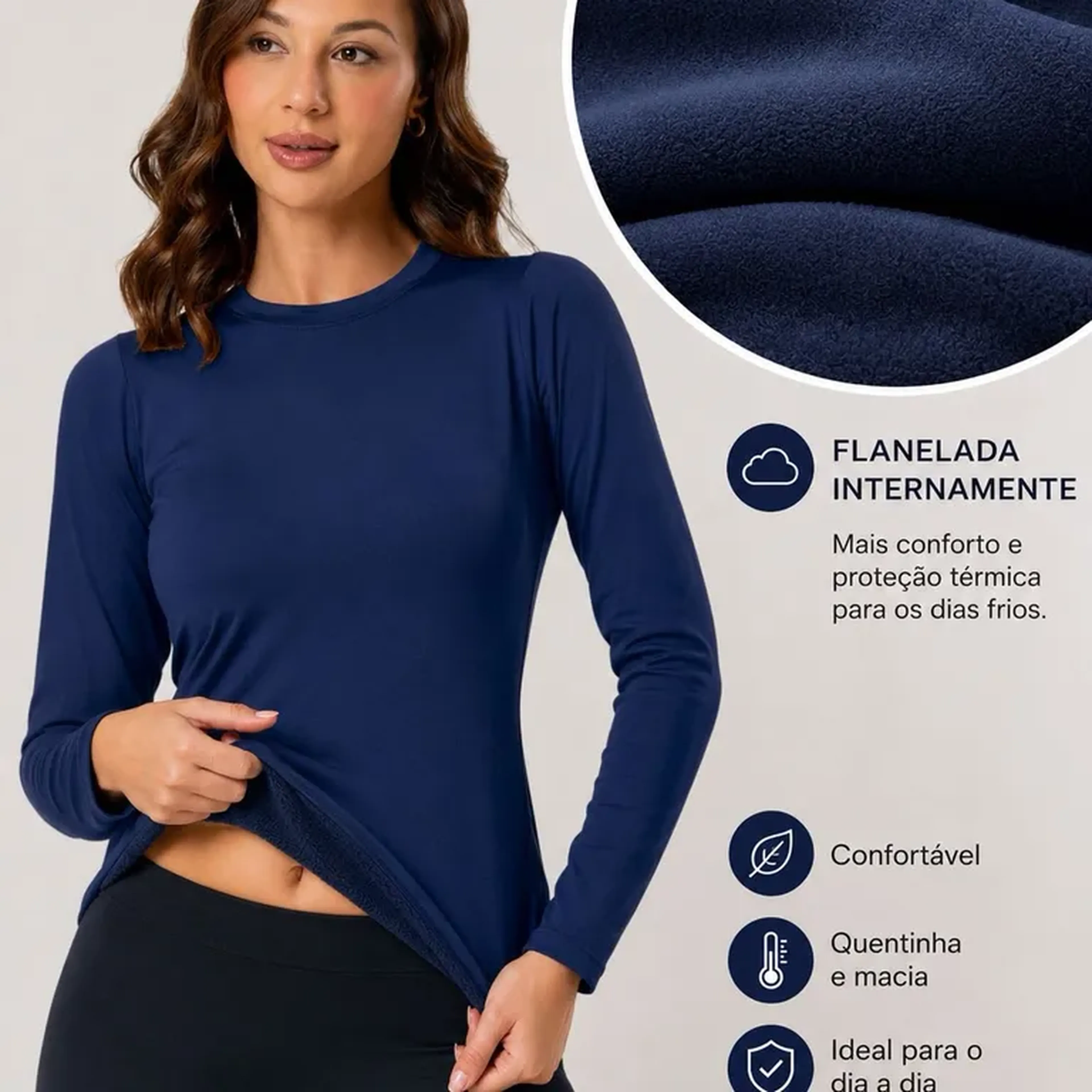 Blusinha Flanelada Suplex MARINHO imagem