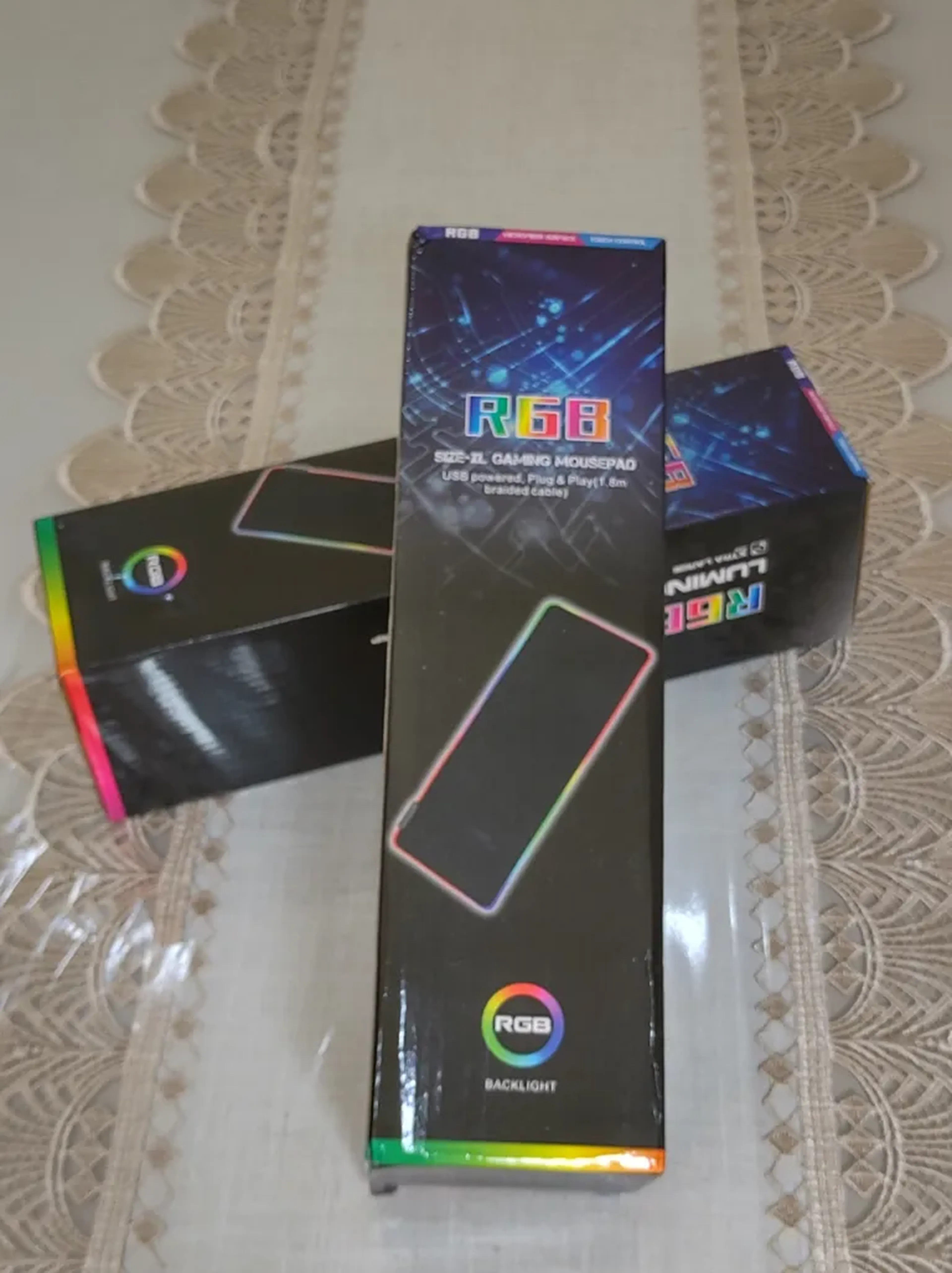 Mouse Pad Gamer Asus Neon RGB 80x30 speed imagem