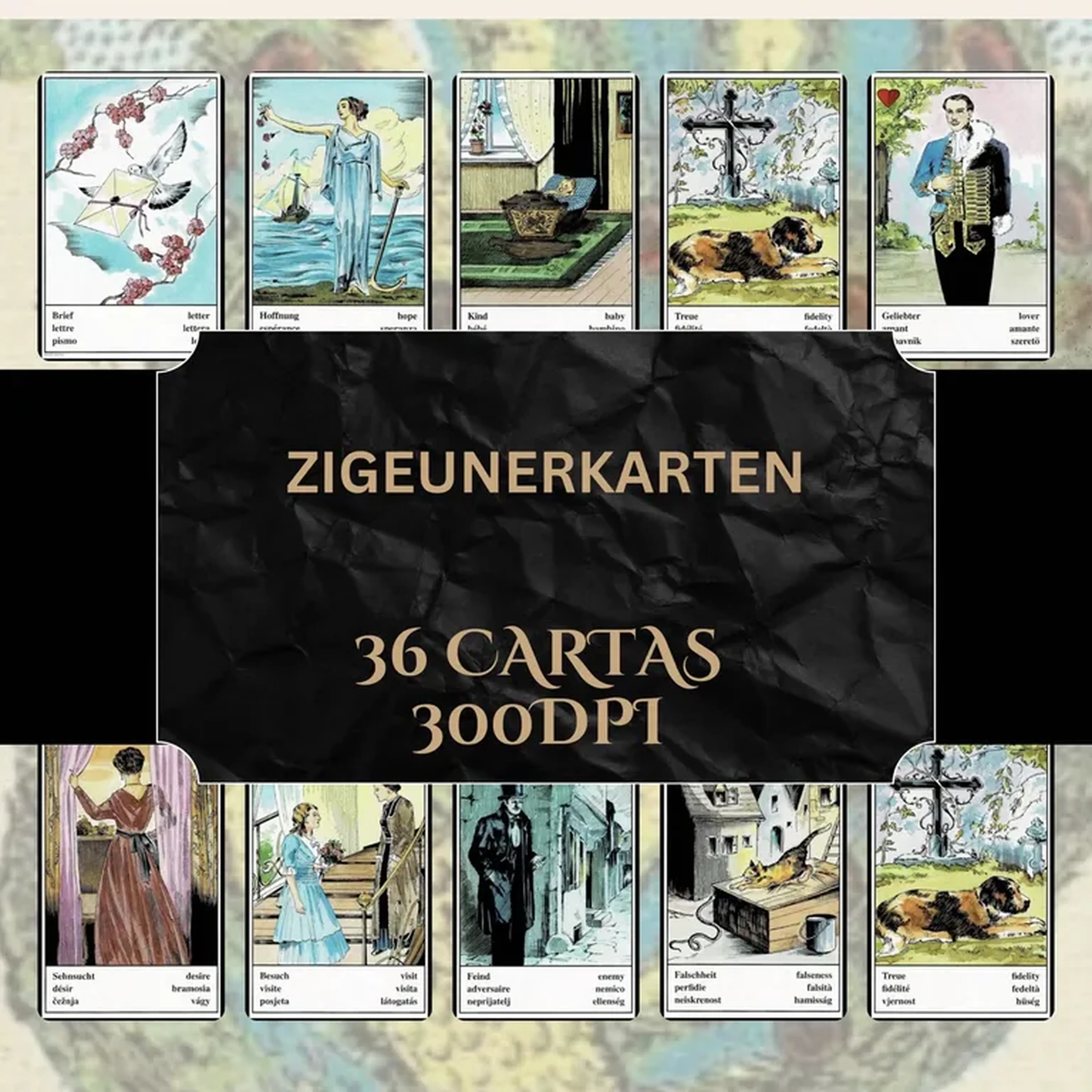 Zigeunerkarten – Baralho Cigano Tradicional (PDF 300DPI) imagem