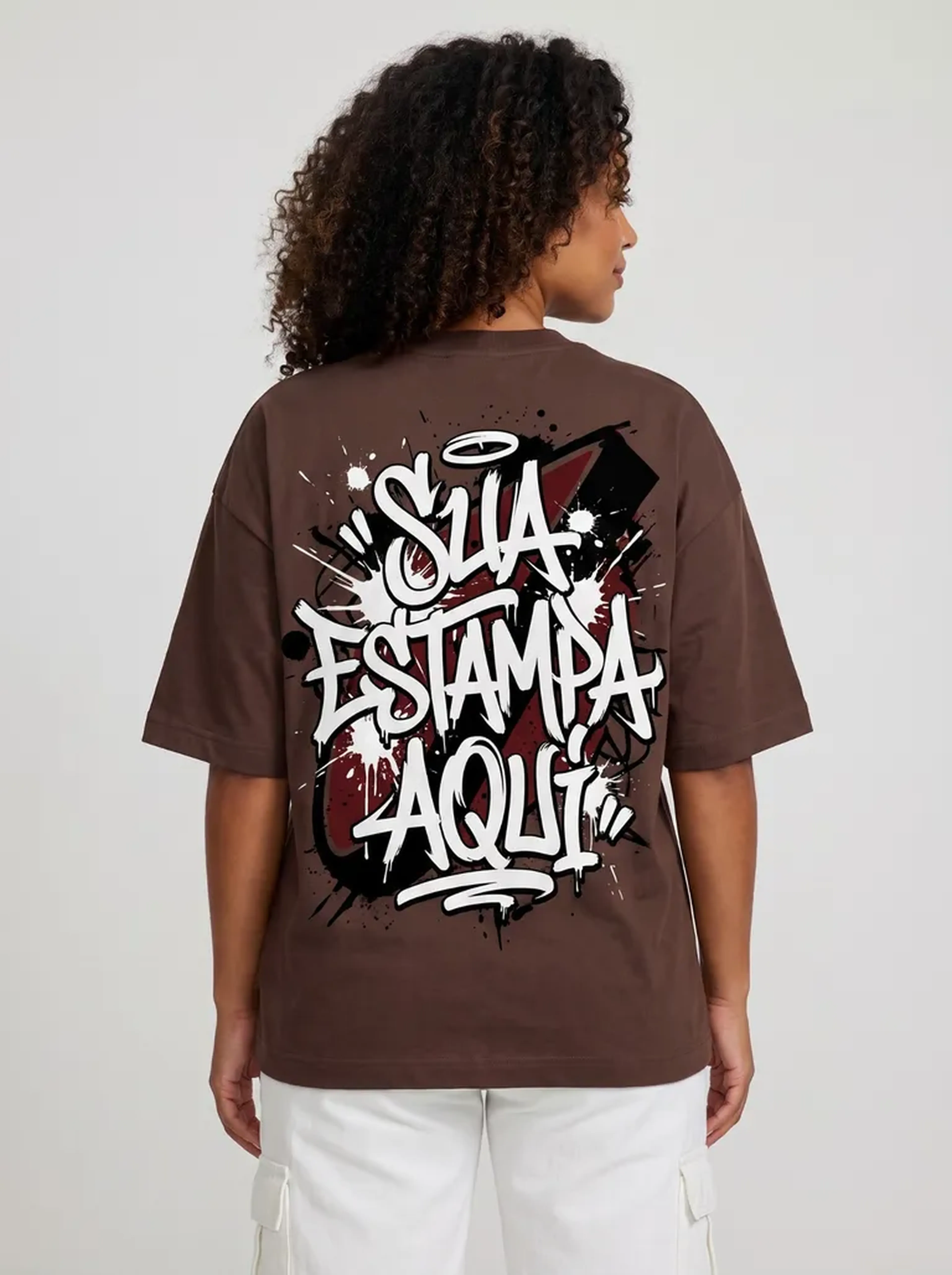 Oversized Marrom Personalizada (COSTAS) imagem