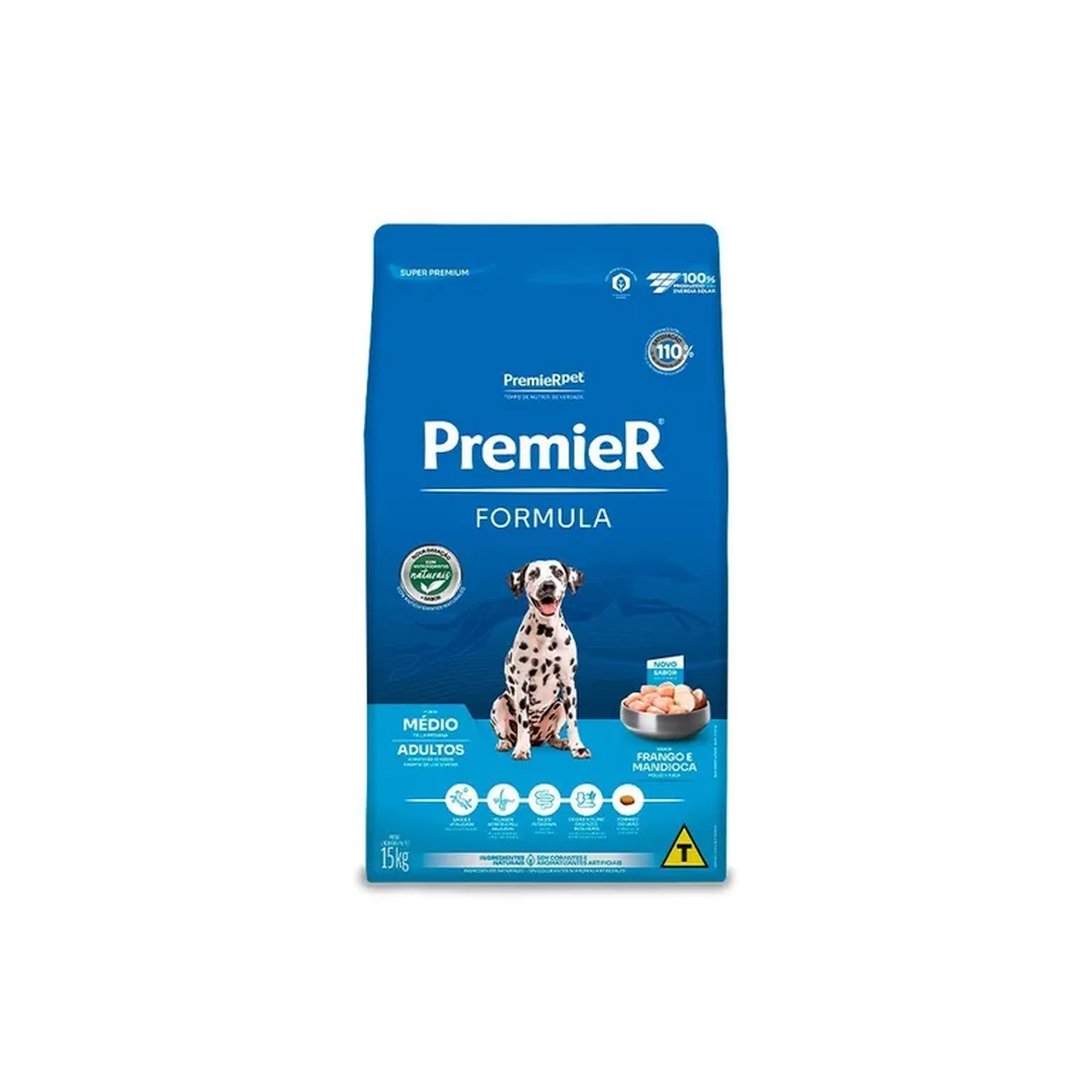 Ração Premier Cães Raças Médias Sabor Frango e Mandioca 15 Kg imagem