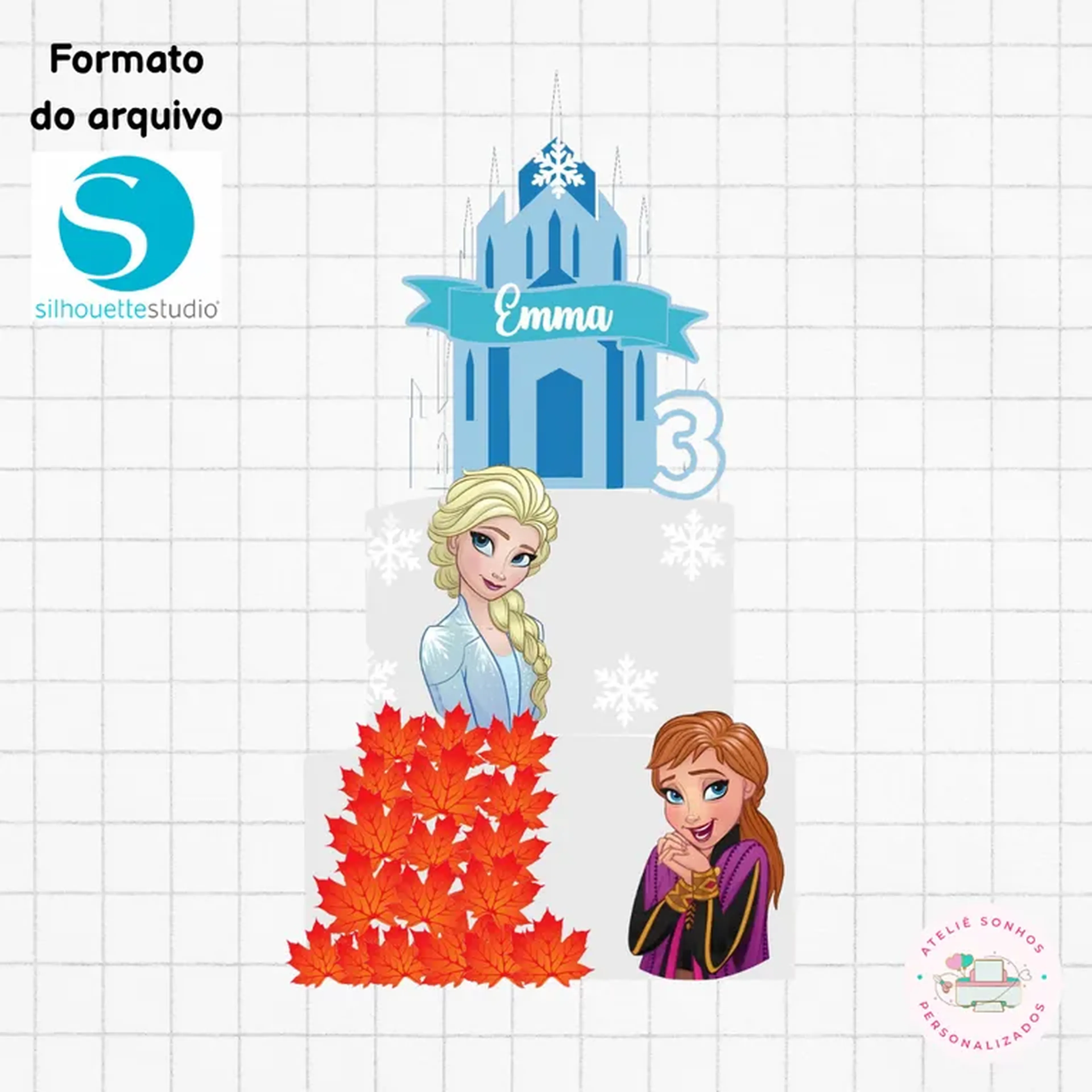 Arquivo Digital Topo de bolo - Frozen imagem