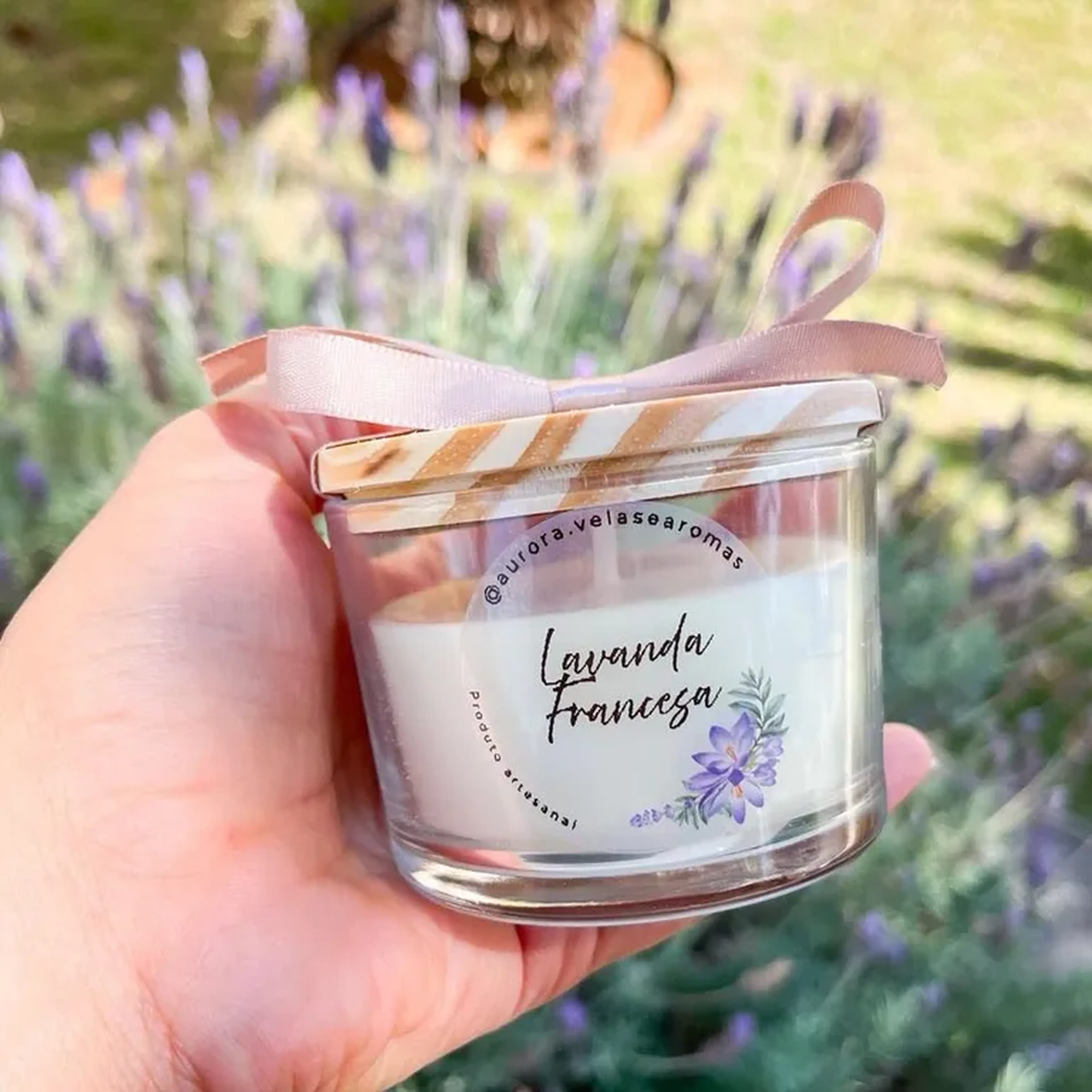 Vela vidro Lavanda Francesa imagem