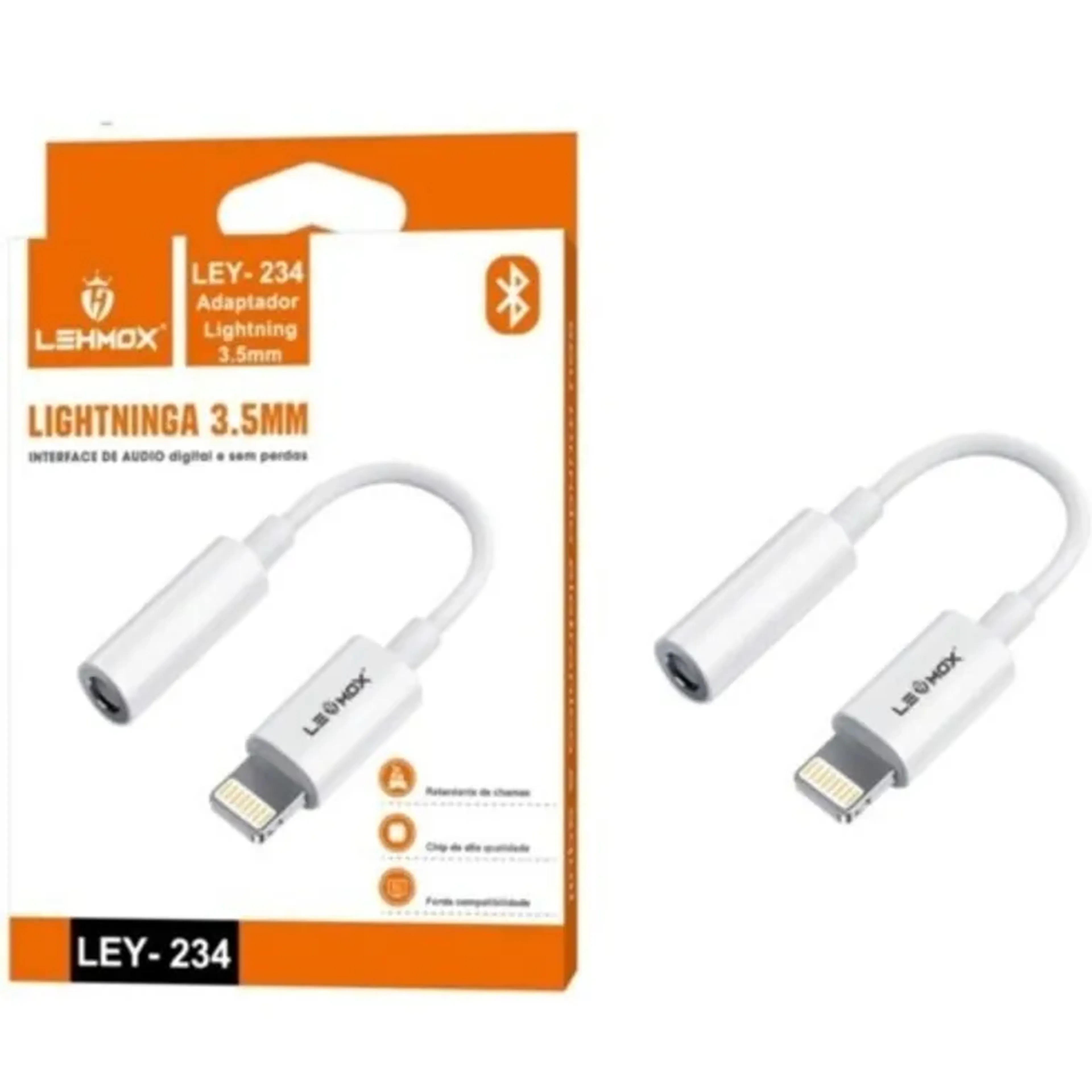 Adaptador Ios Lightning Para P2 3,5 Mm Lehmox LEY-234 imagem