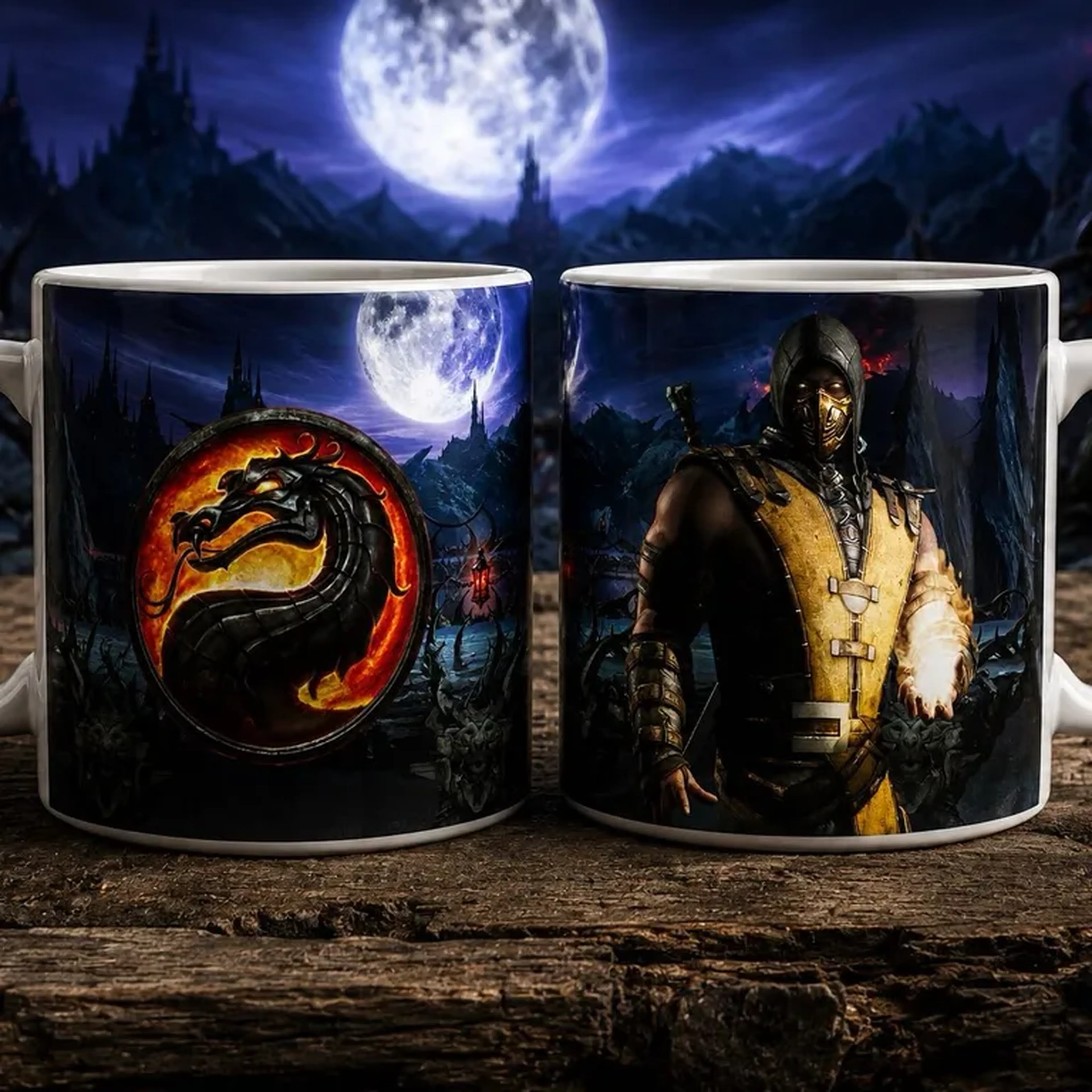 Caneca Mortal Kombat Scorpion - Porcelana 325ml imagem