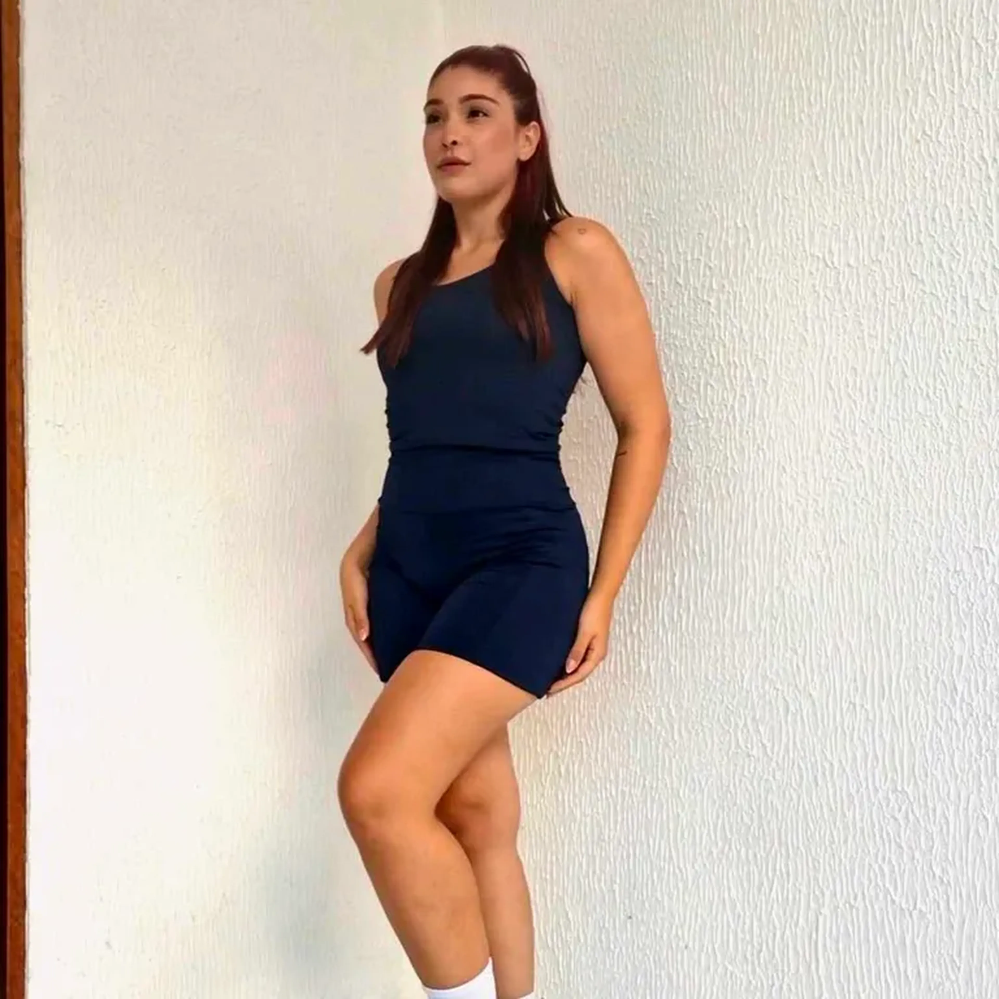 Conjuntinho Short com Bolso + Blusinha regata Azul marinho imagem