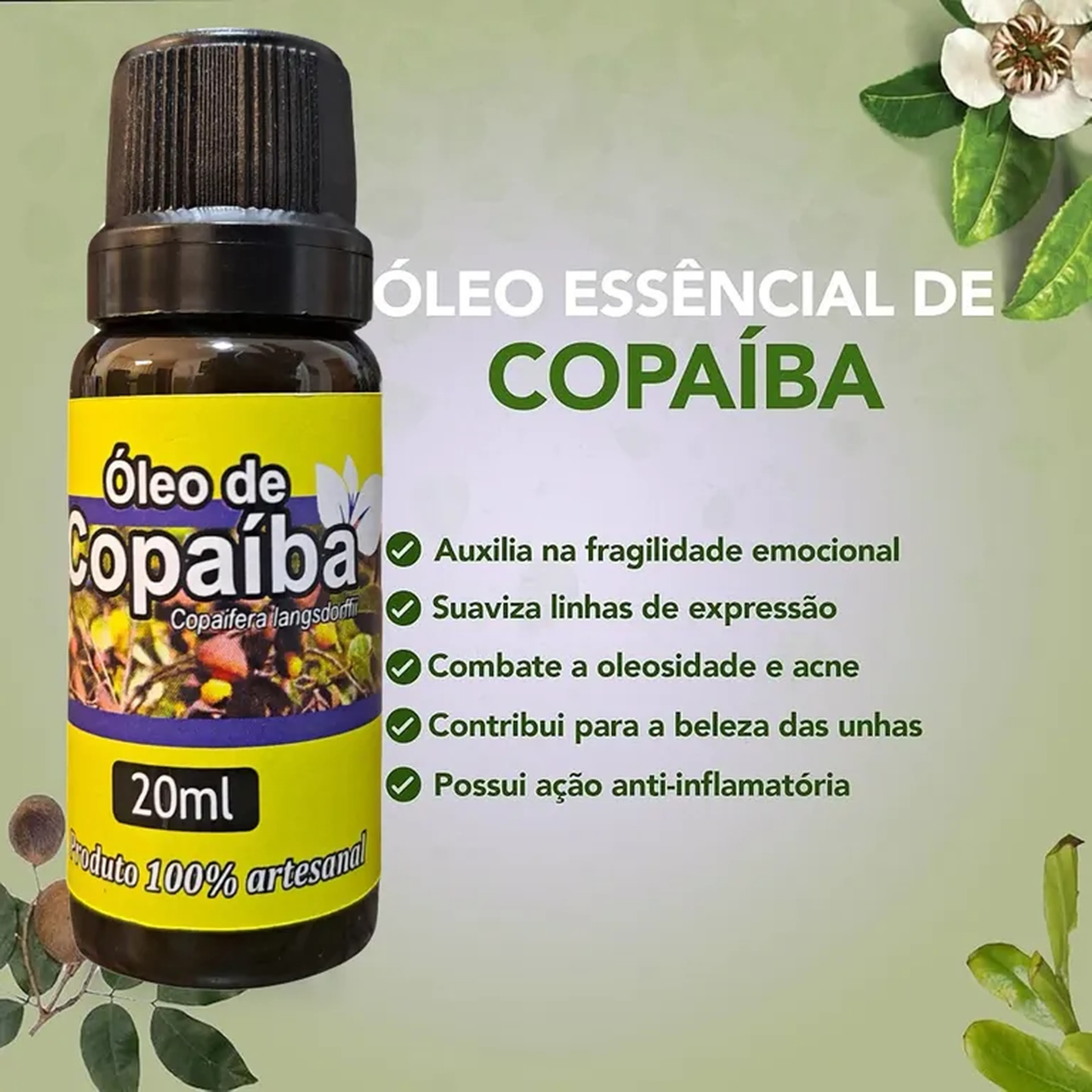 Óleo de Copaíba 20ml 100% Natural imagem
