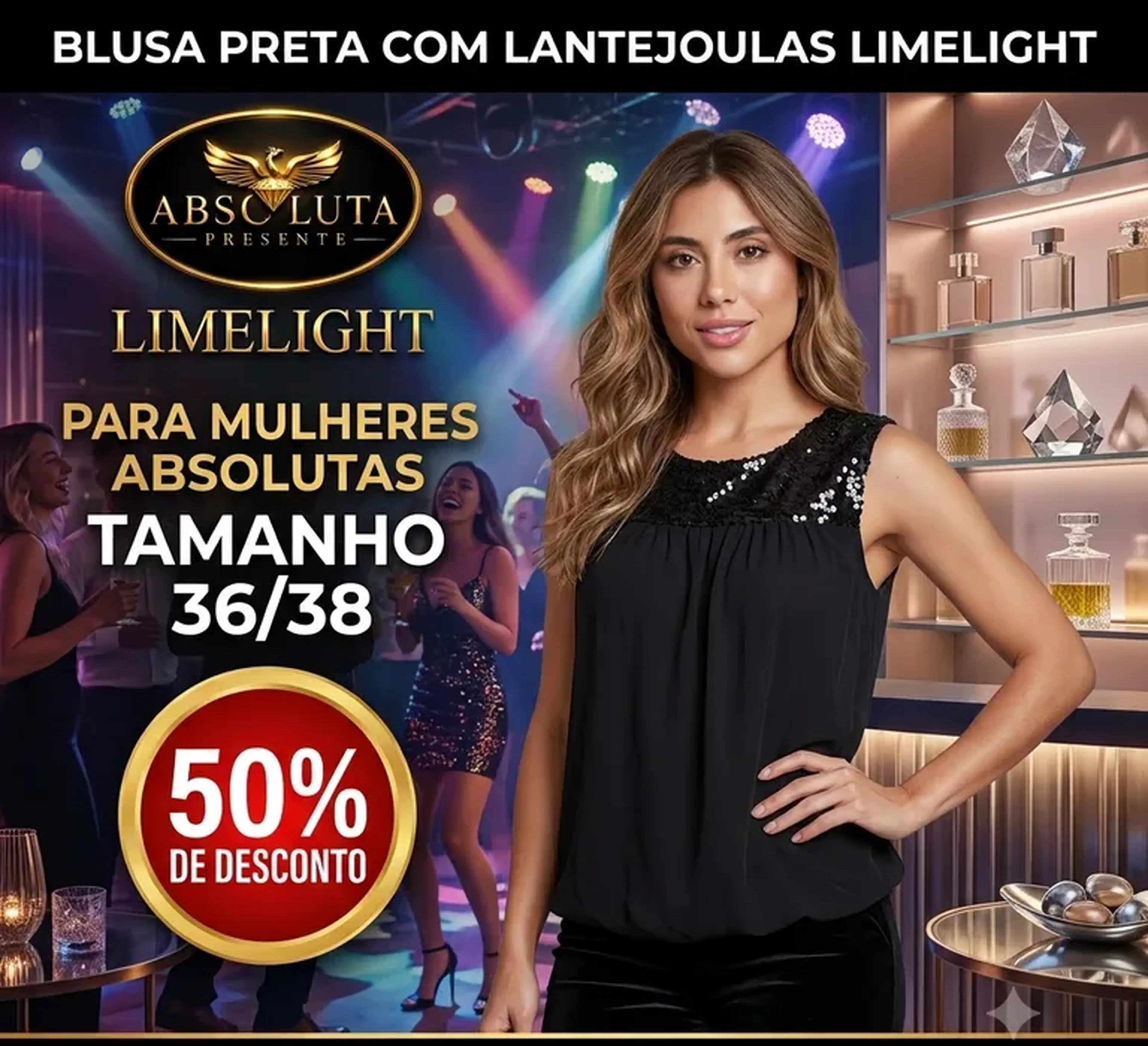 Blusa Luli Brilho Noite Limelight imagem