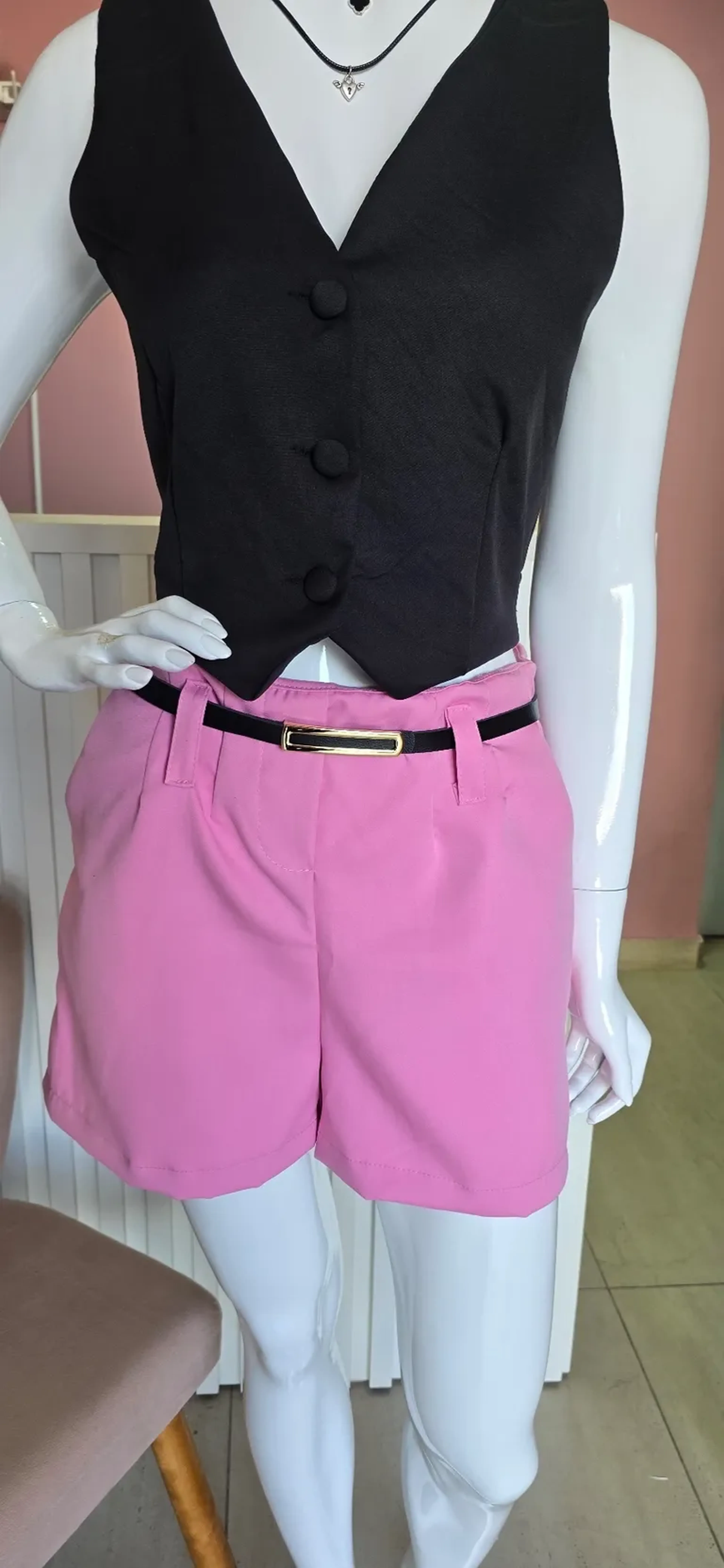 Short alfaiataria com cinto imagem