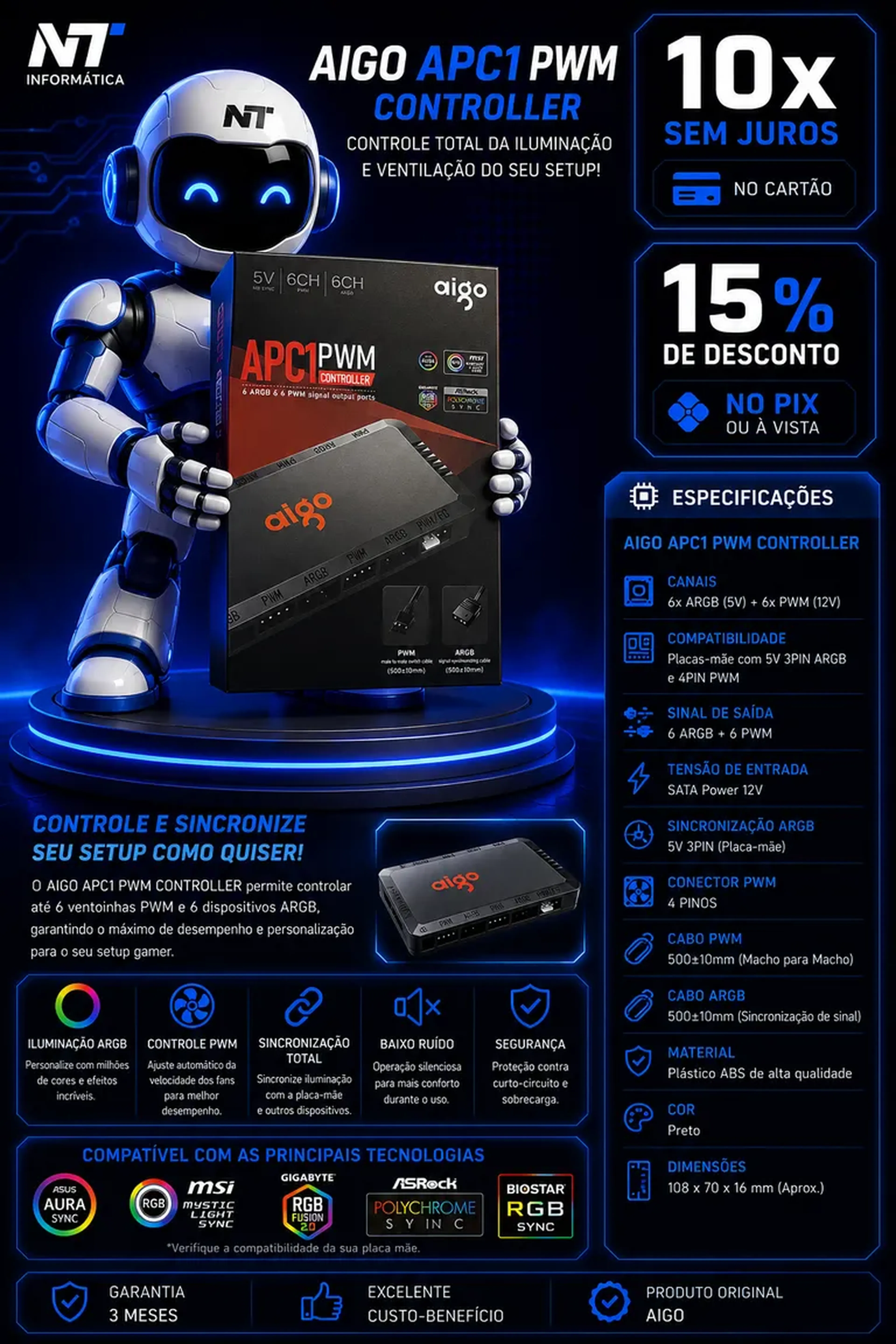 Controladora ARGB Aigo imagem