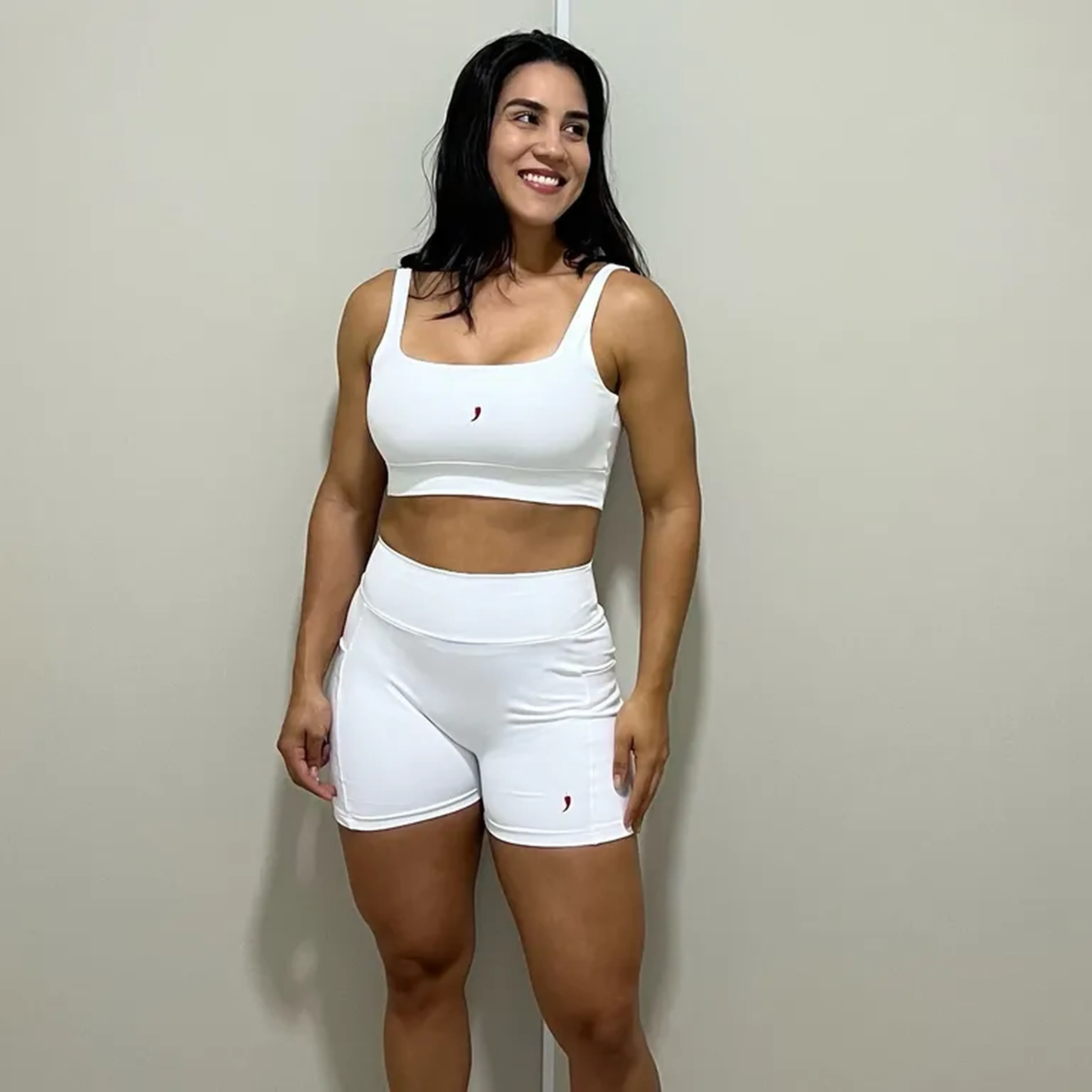 Short Run com bolso branco imagem