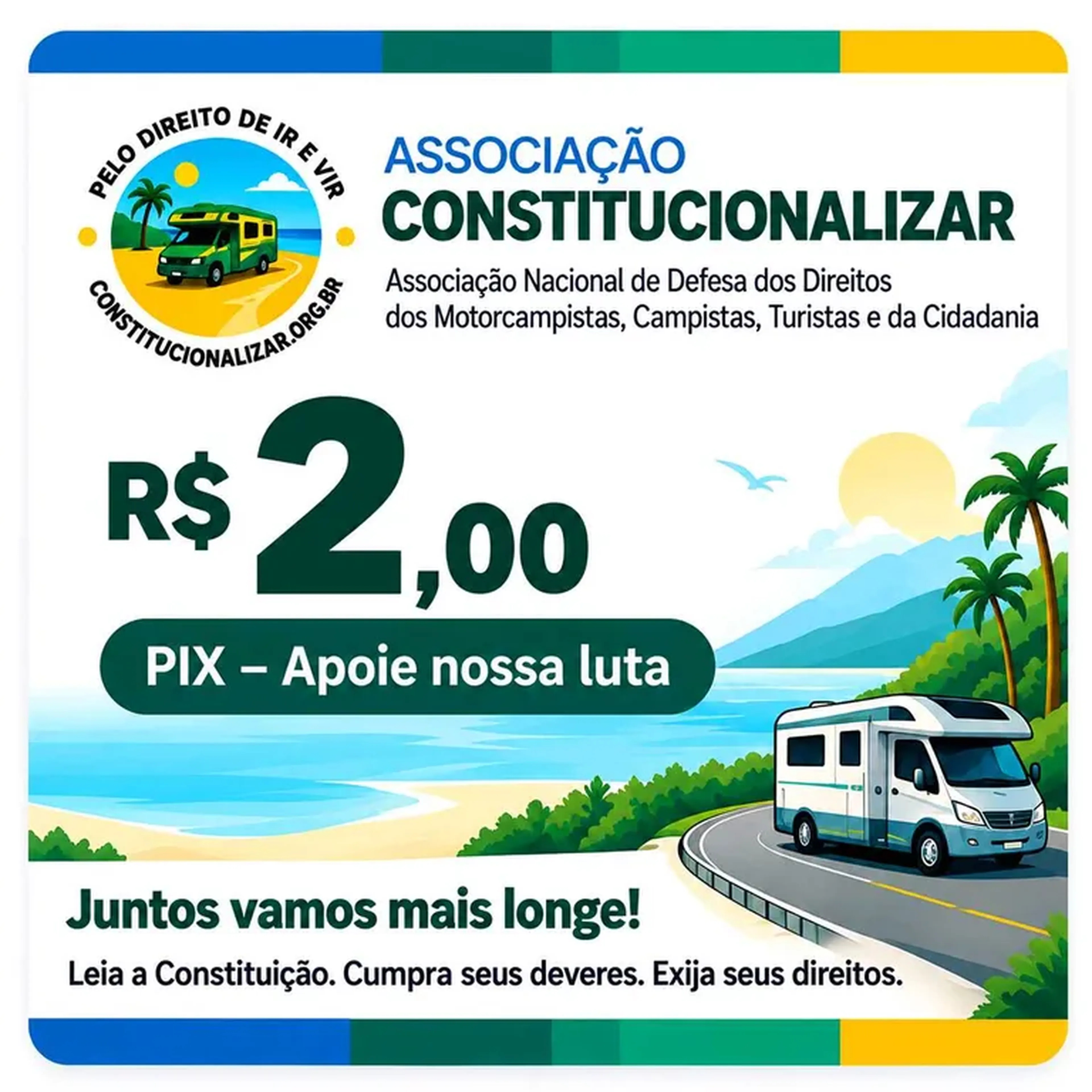 Pix 2,00 reais Associação Constitucionalizar imagem