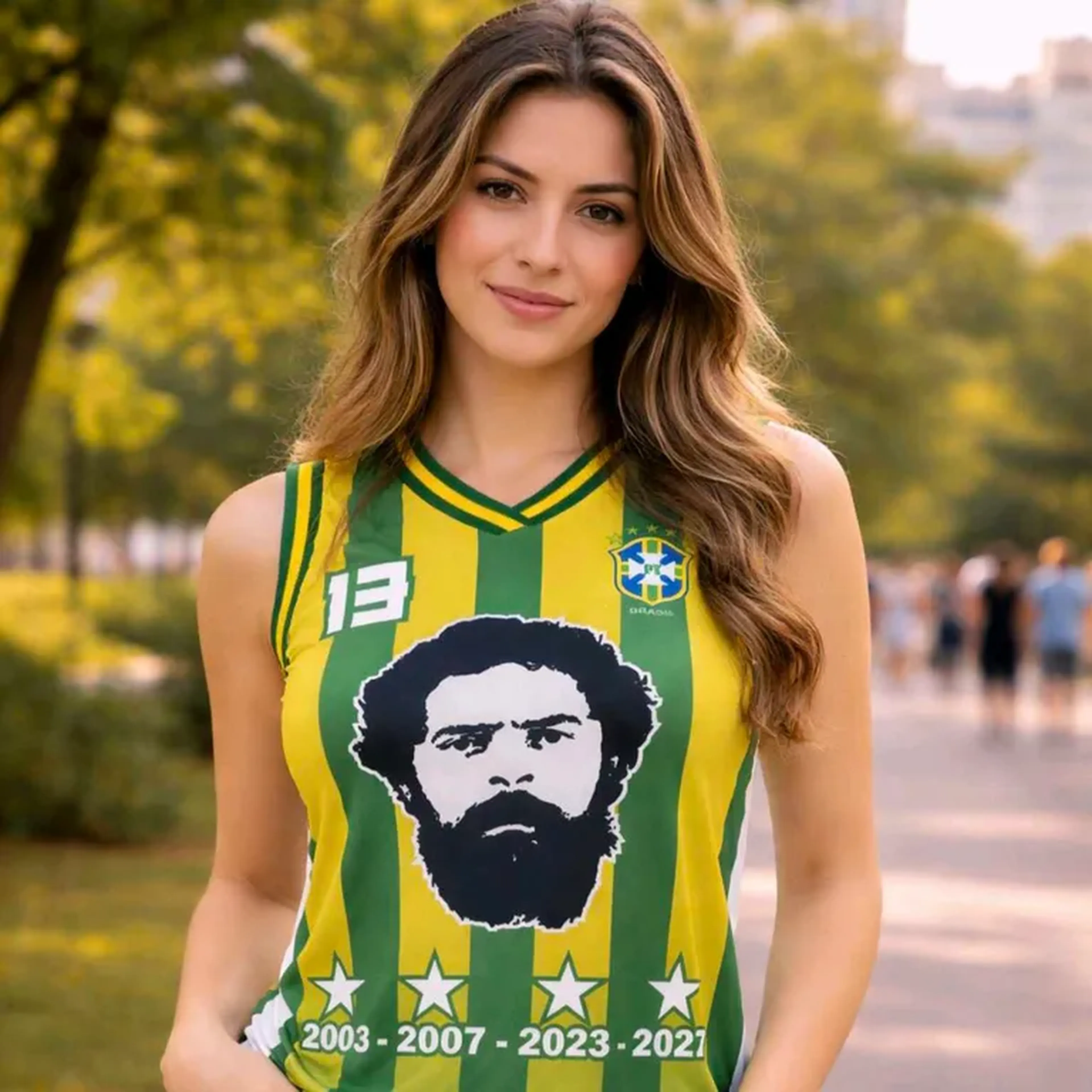 CAMISETA LULA TETRA VERDE AMARELO imagem