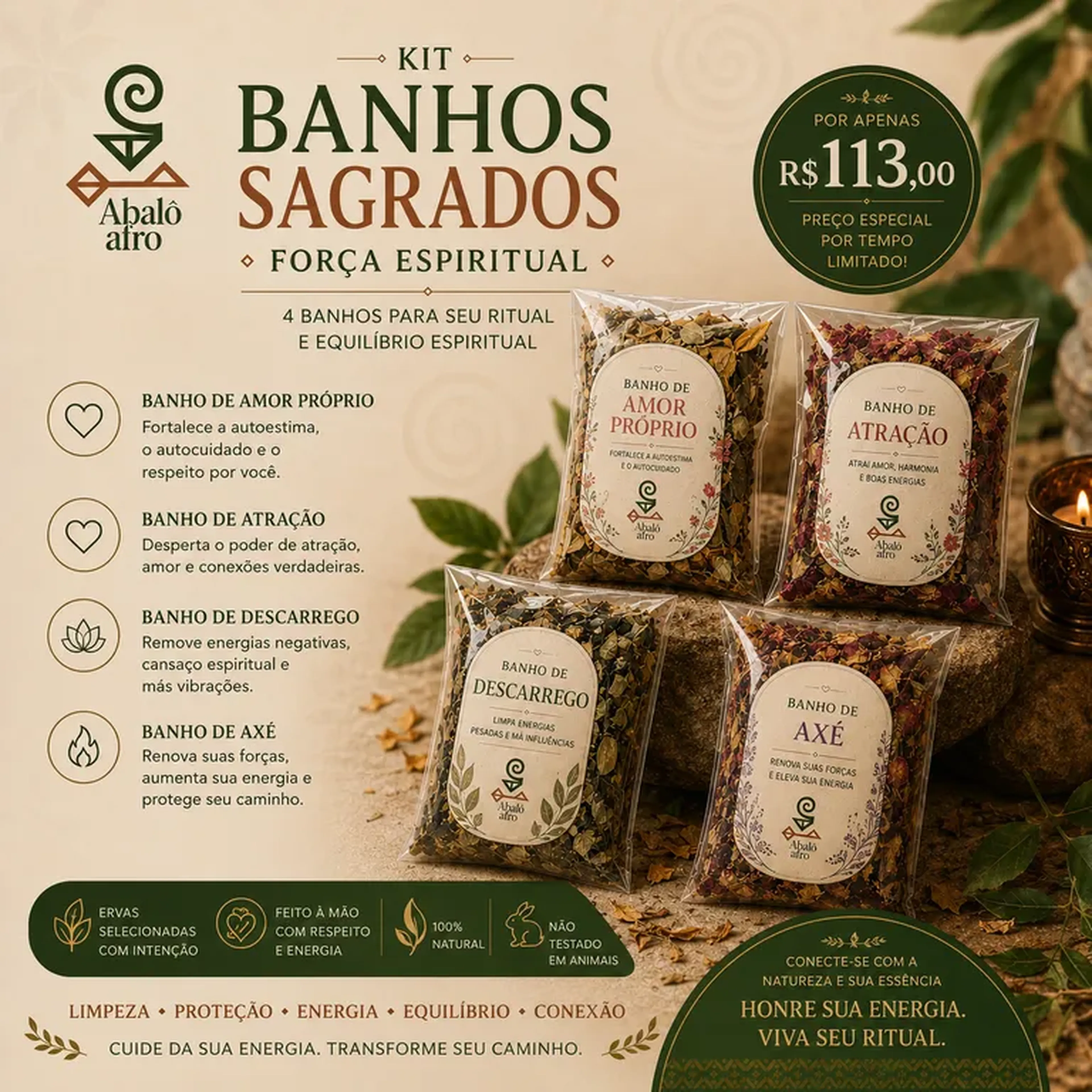 Kit Banho de Folhas de Axé imagem