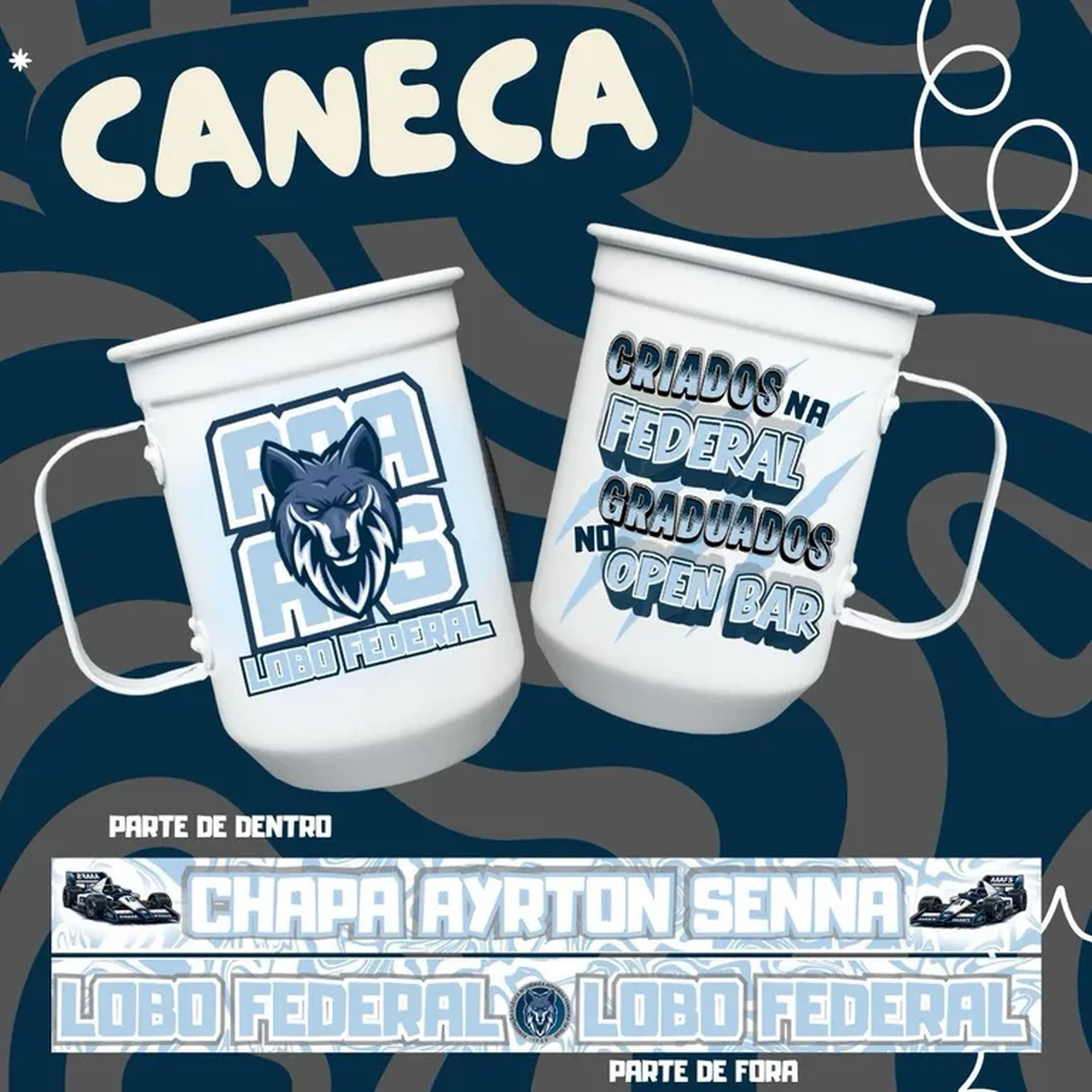 CANECA LOBO FEDERAL BRANCA imagem