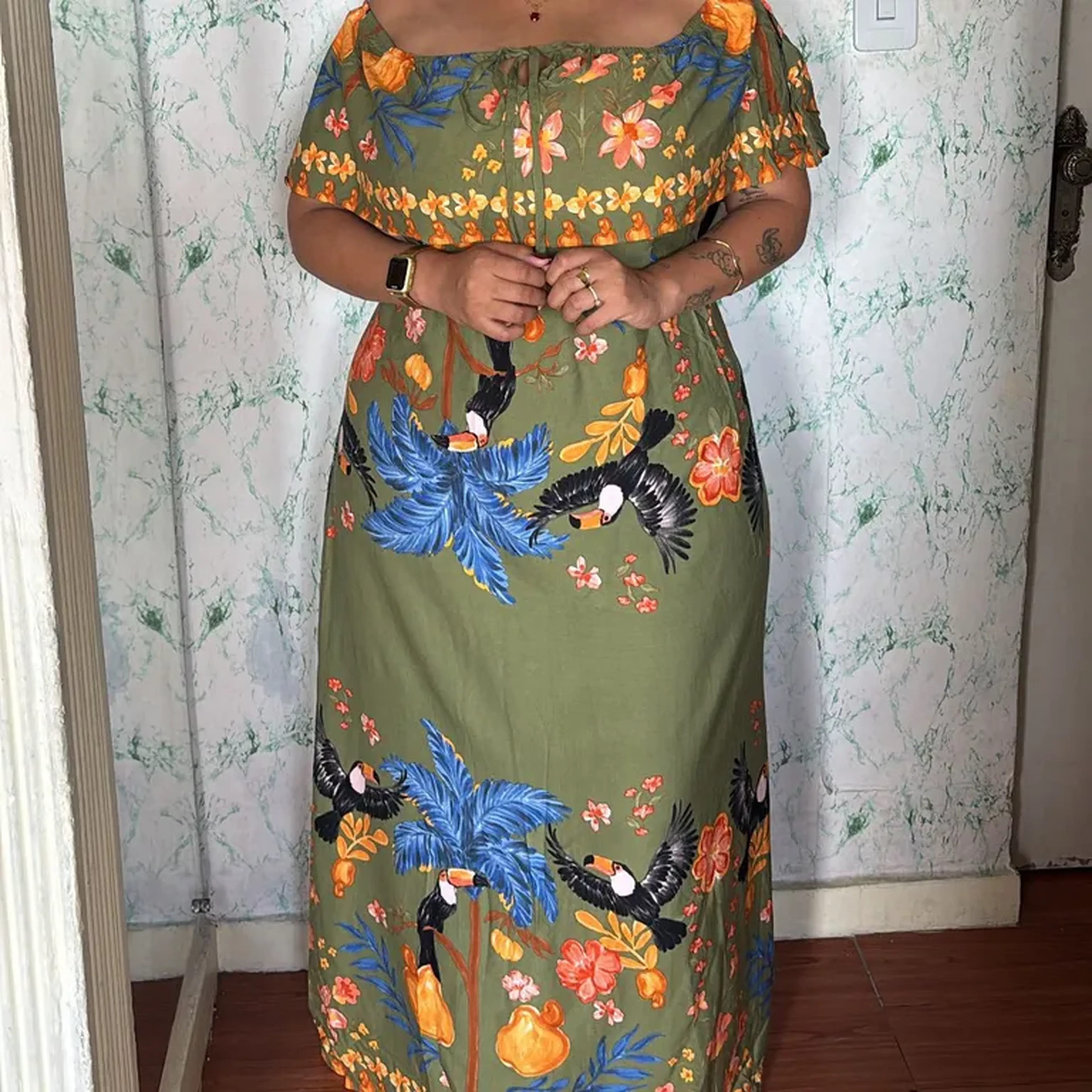 vestido longo plus size imagem