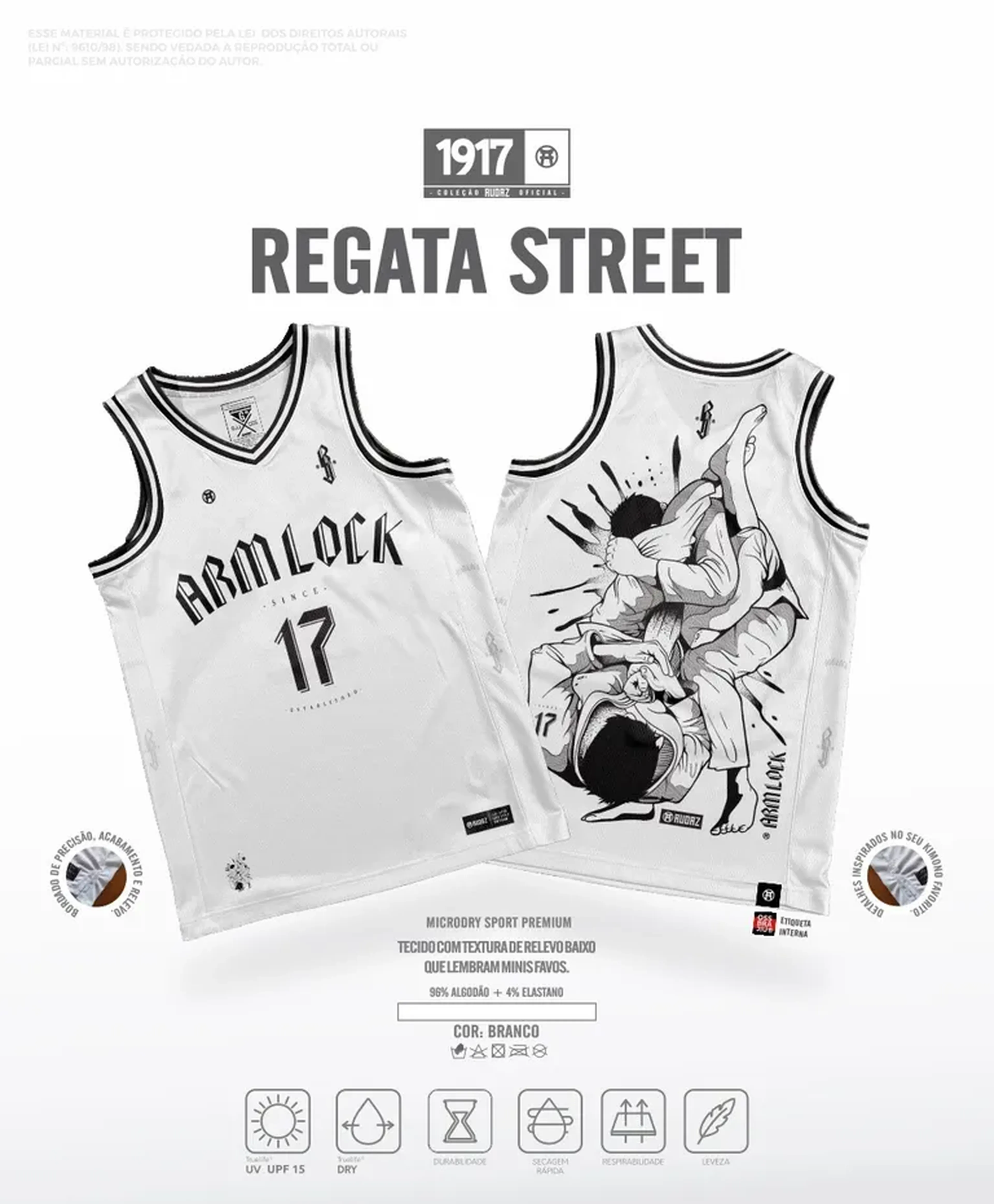 Regata Audaz Street - Arm Lock - Branca imagem