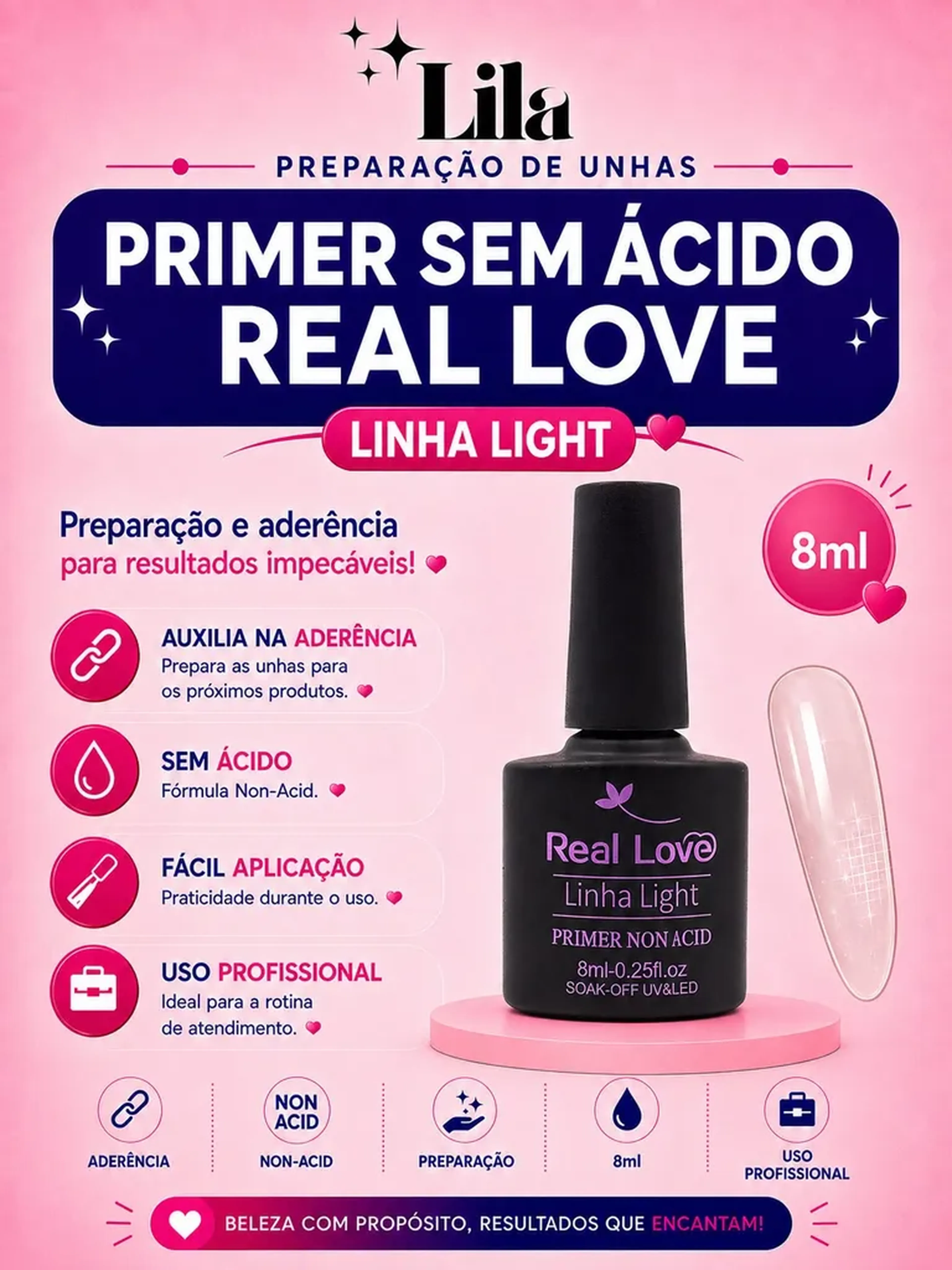 Primer Sem Ácido - Real Love Linha Light 8ml imagem