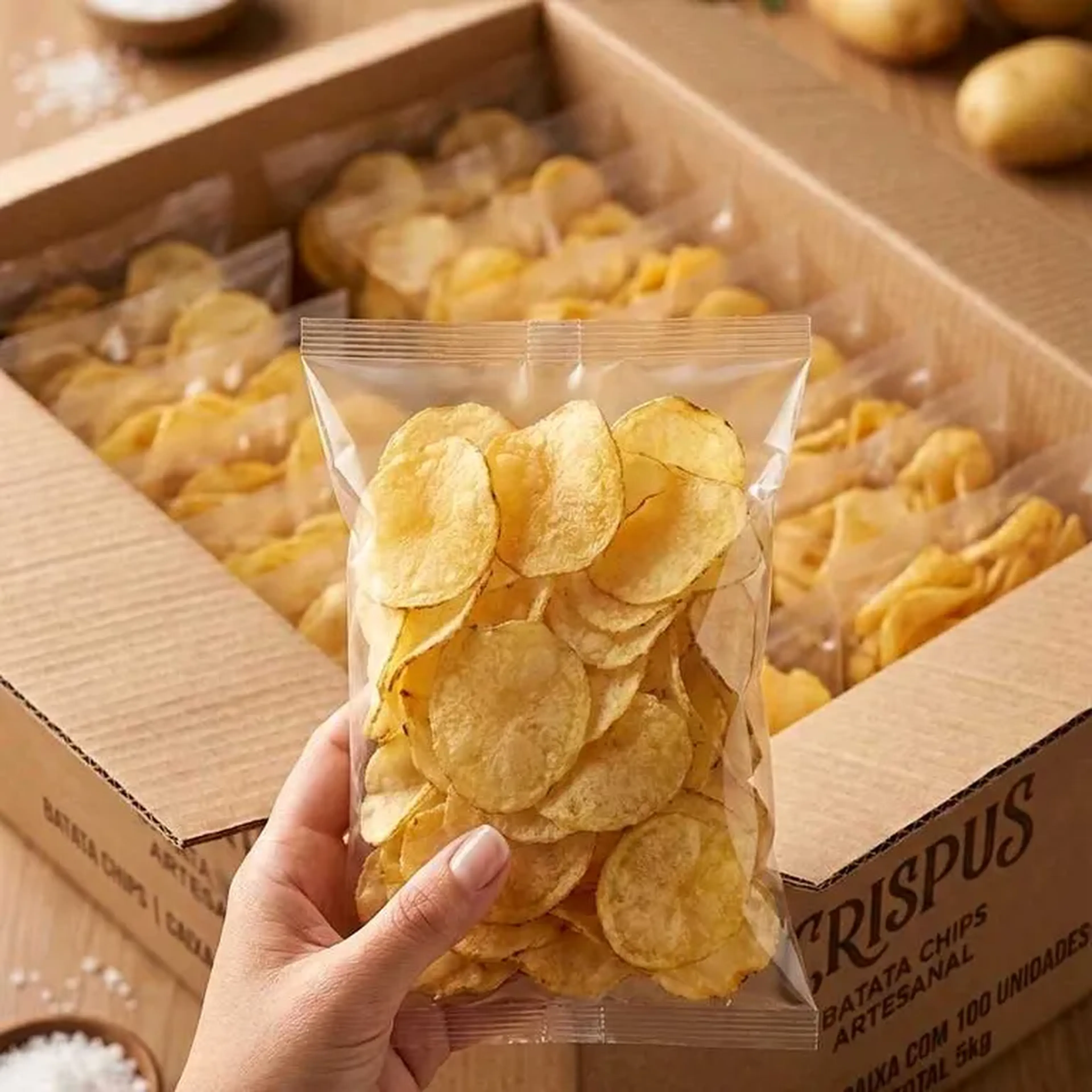 200 undidades de 50g Batata chips imagem