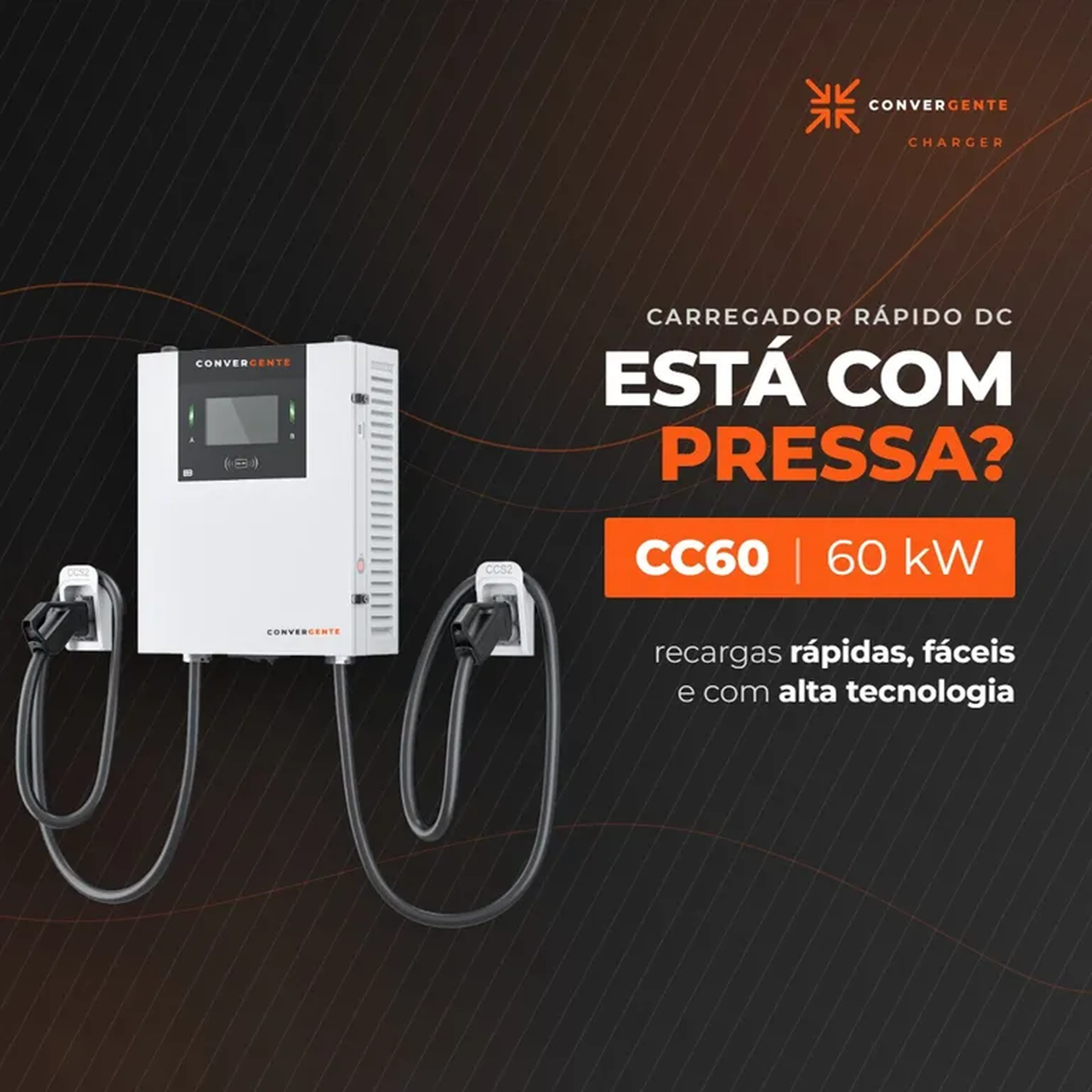 Carregador Carro Elétrico Rápido DC Livoltek - 60kW - LIDC60-W2B imagem