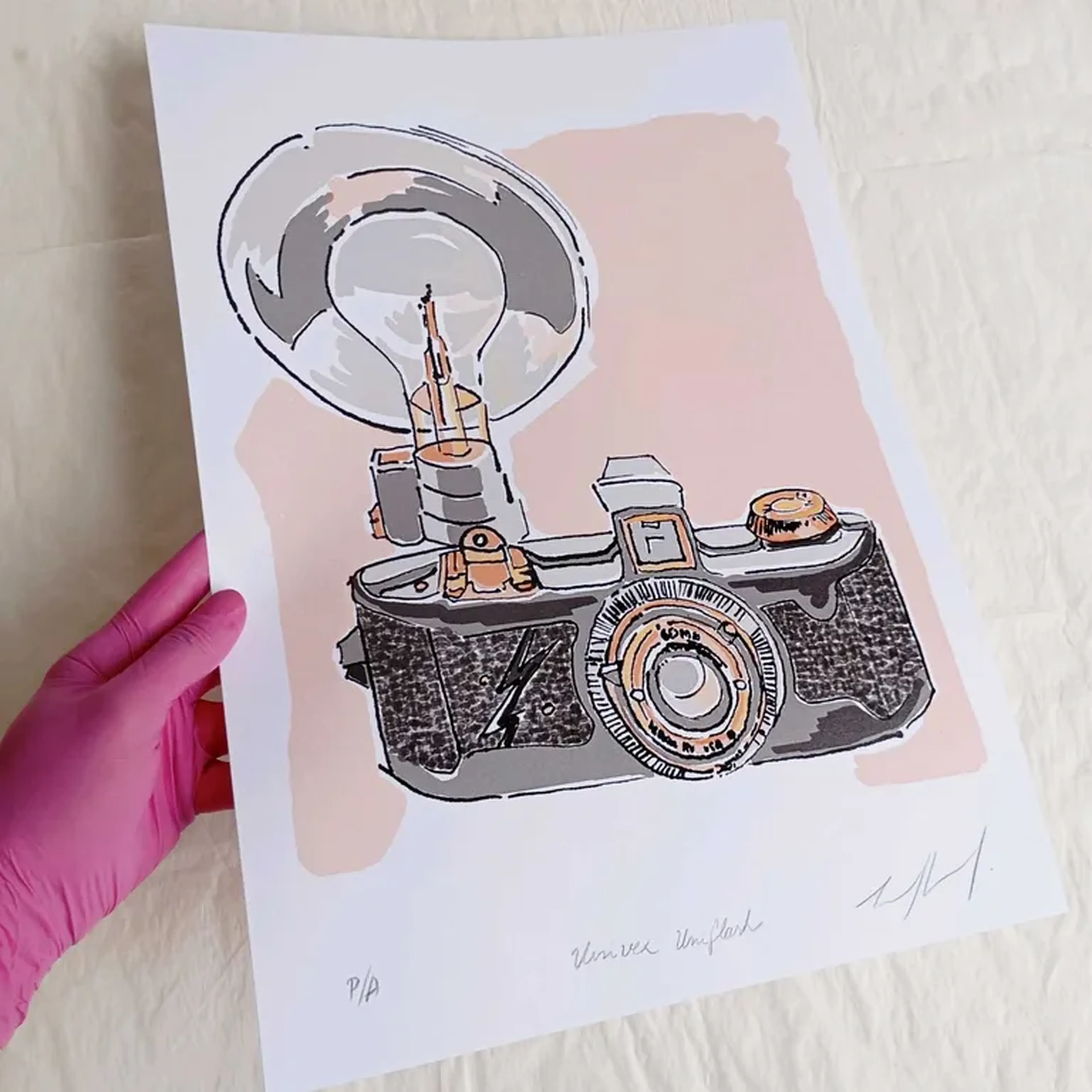 We Love Cameras - Uniflash - 30x42 cm gravura assinada imagem