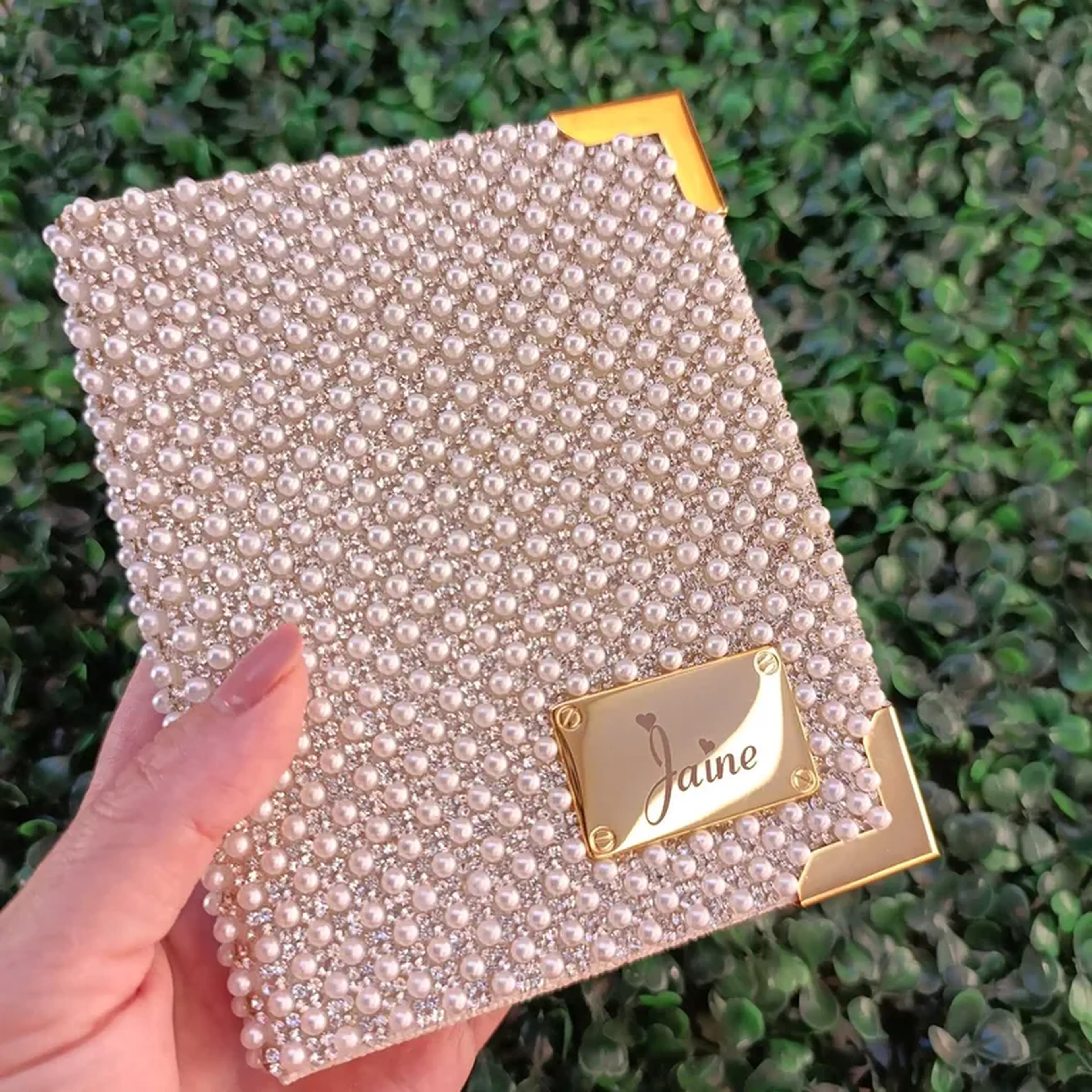 Bíblia pérolas con strass imagem