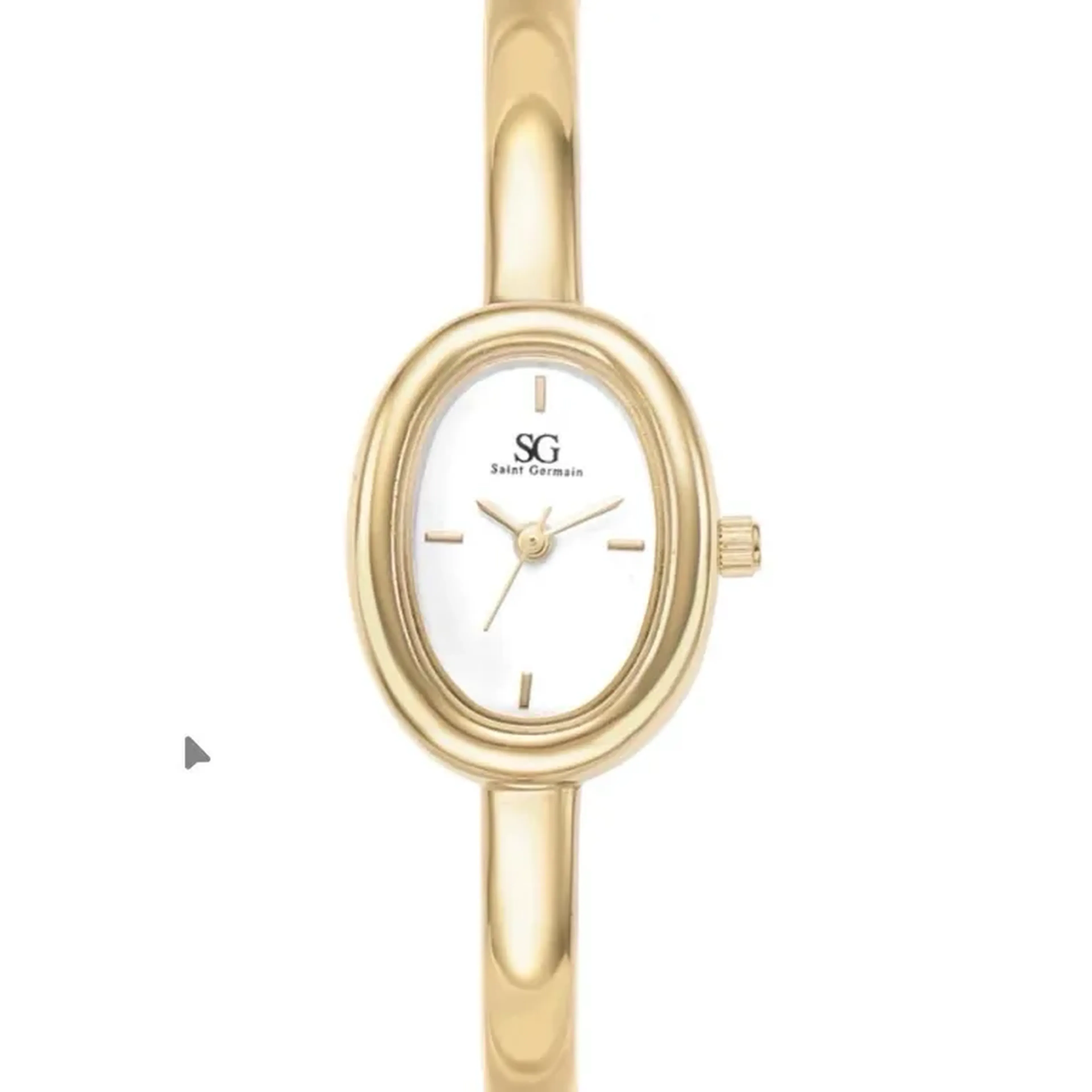 Relógio Bracelete Feminino Oval Louvre Dourado imagem