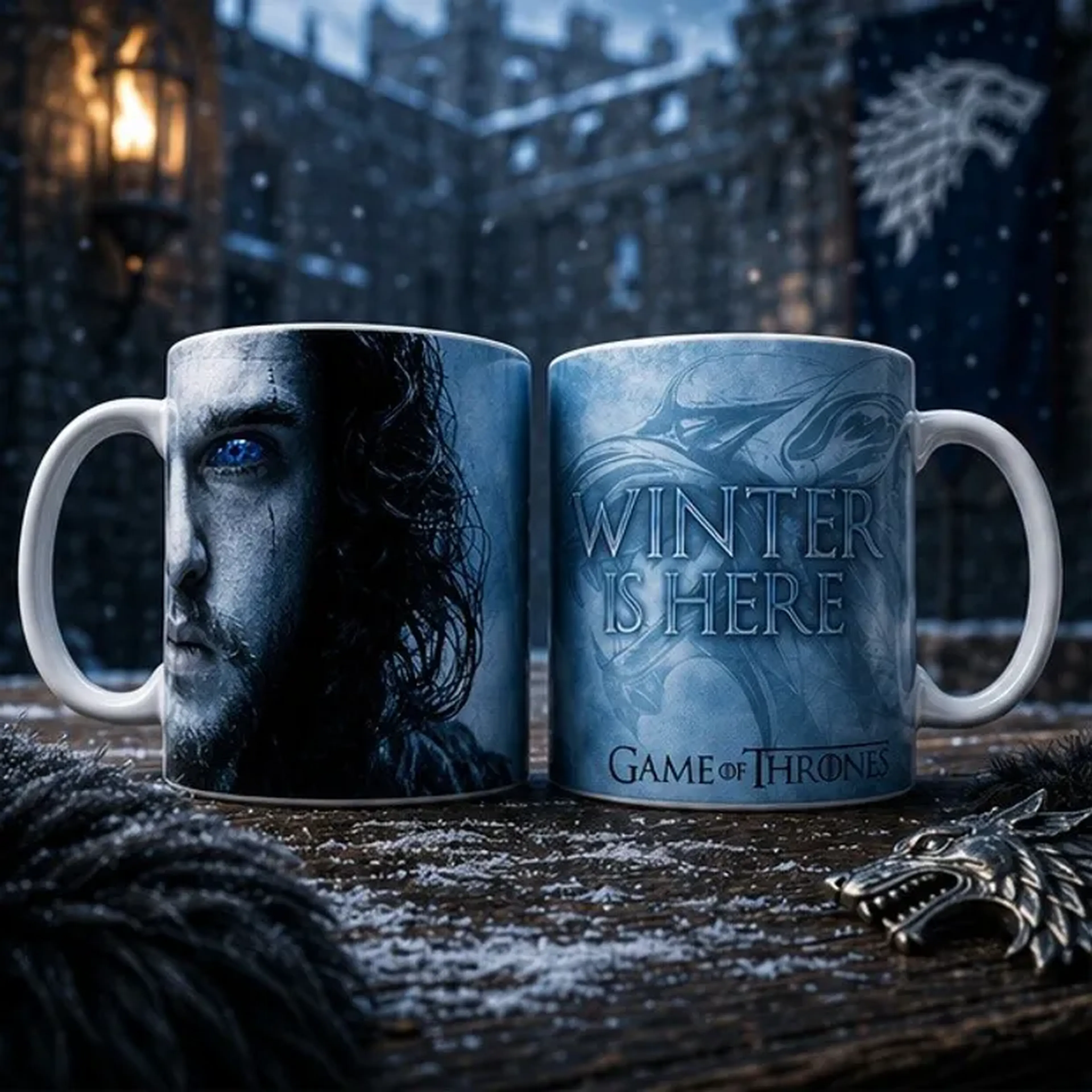 Caneca Game of Thrones Snow - Porcelana 325ml imagem