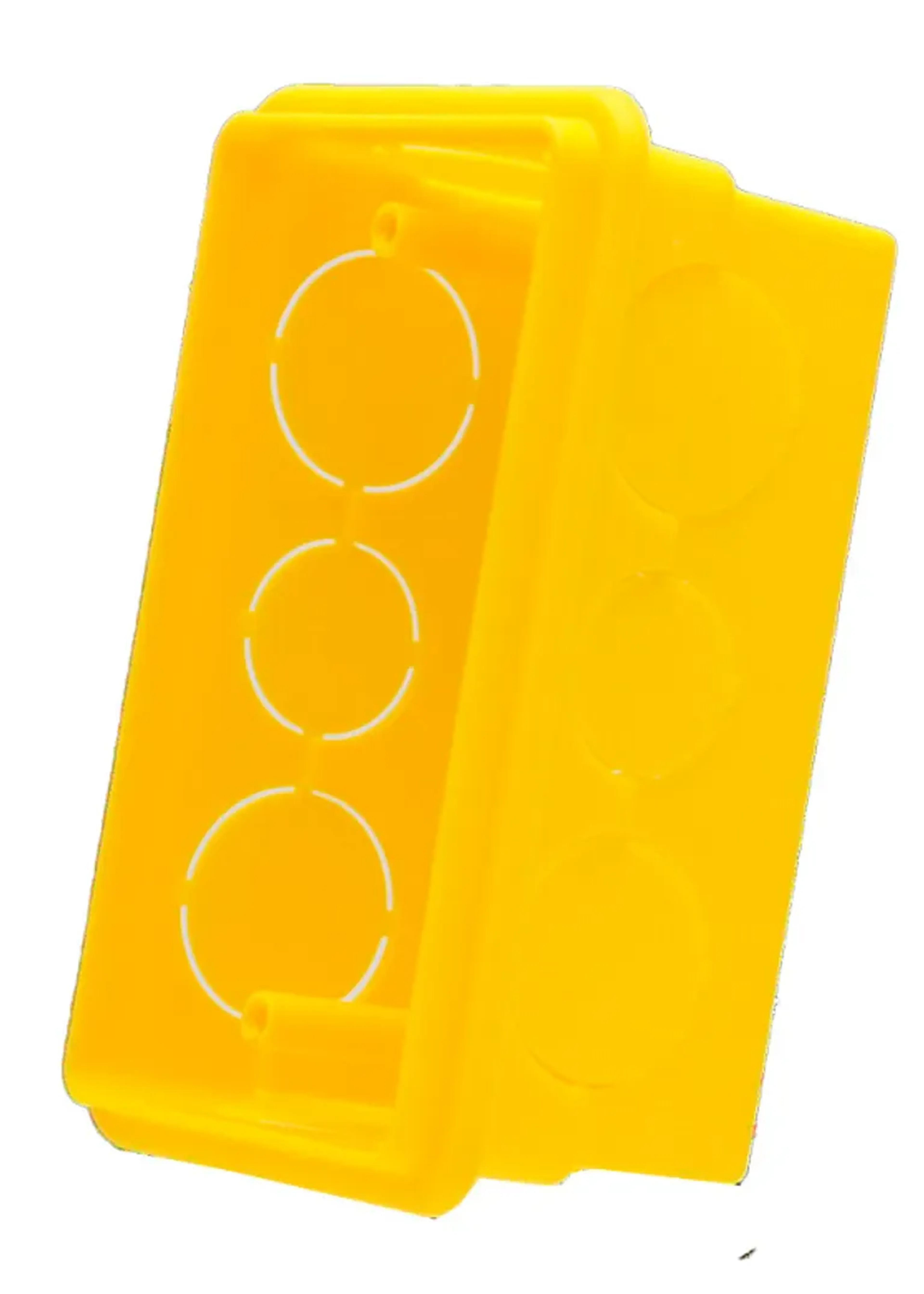 CAIXA DE LUZ PVC 4X2 RETANGULAR AMARELA imagem