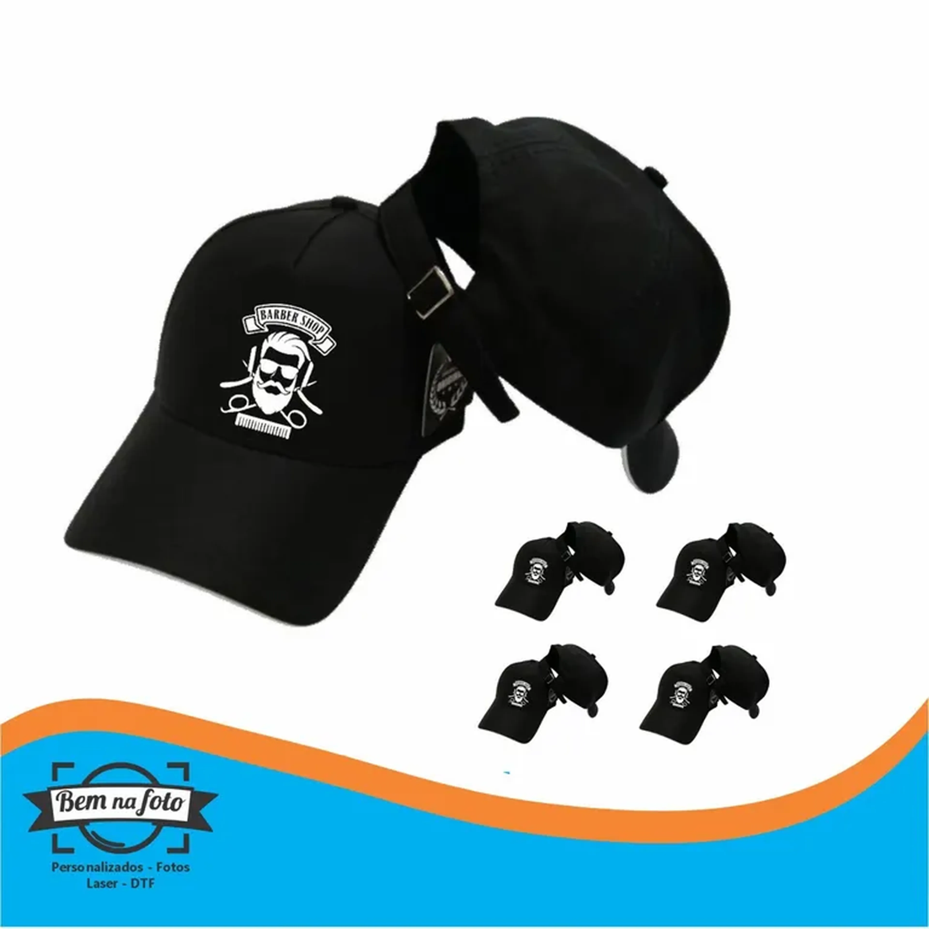 Boné preto personalizado 5 unidades imagem