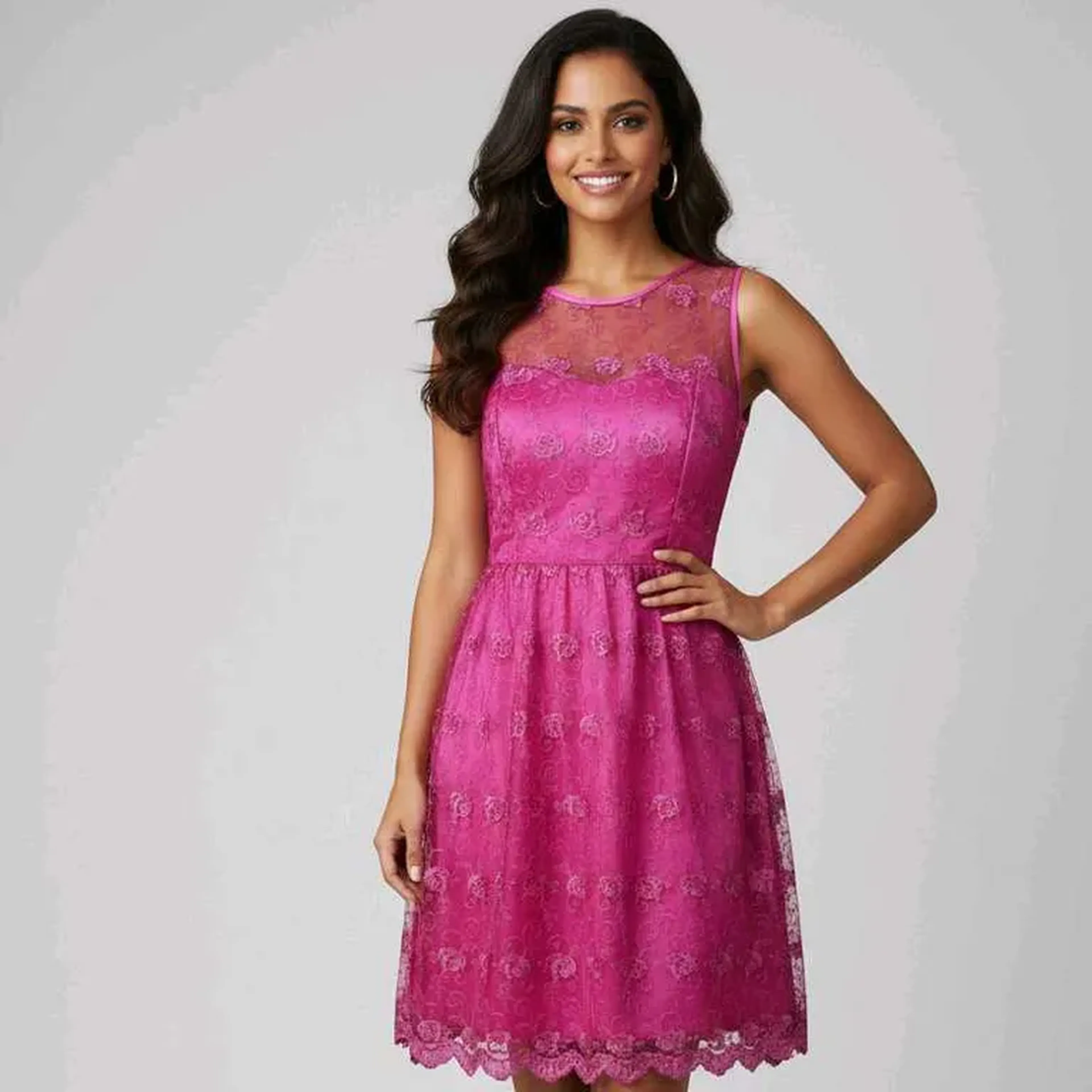 R20) Curto renda pink imagem