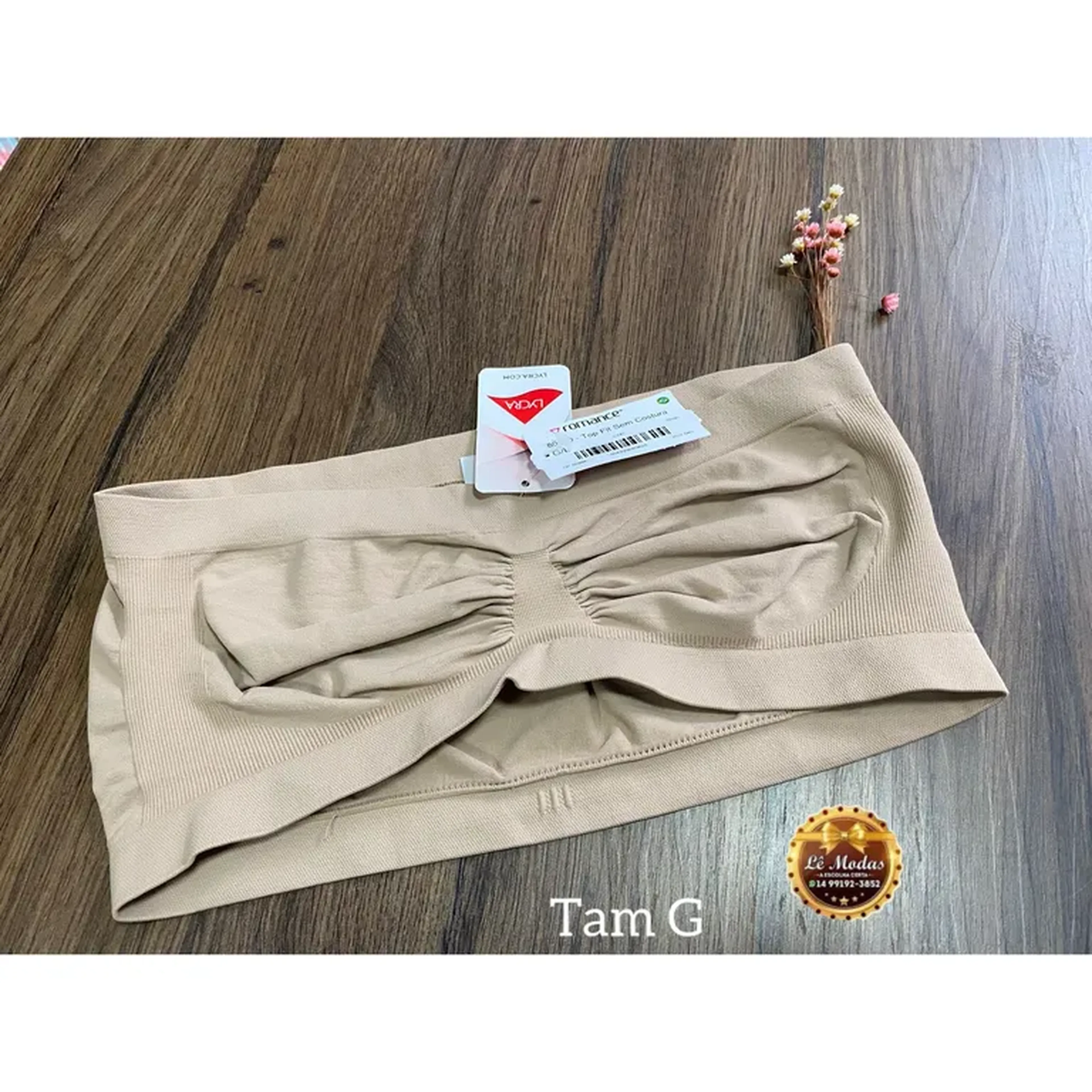 Top Fit Sem Custura tam G Bege imagem