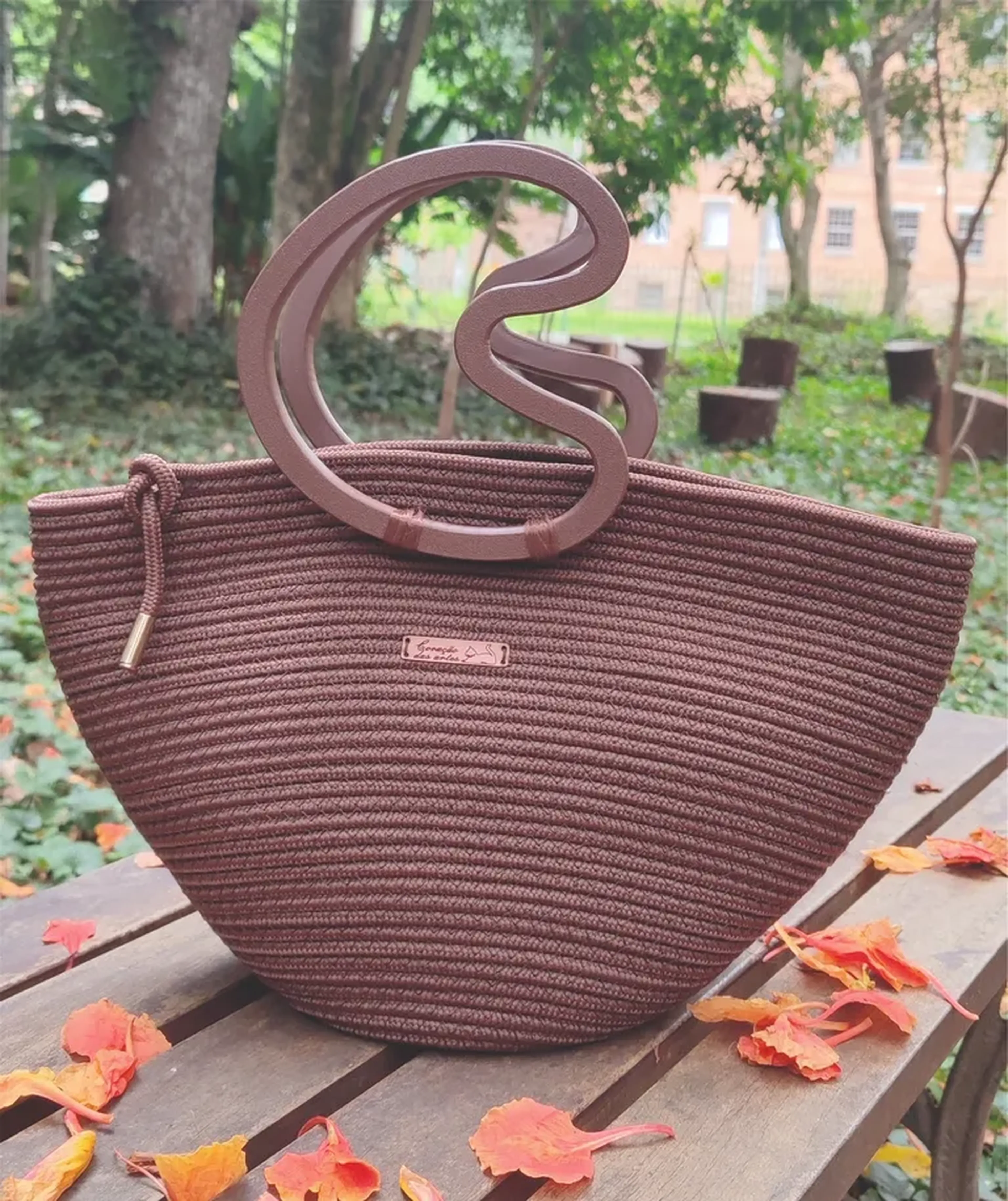 Bolsa Artesanal de Corda Náutica para Praia Média imagem